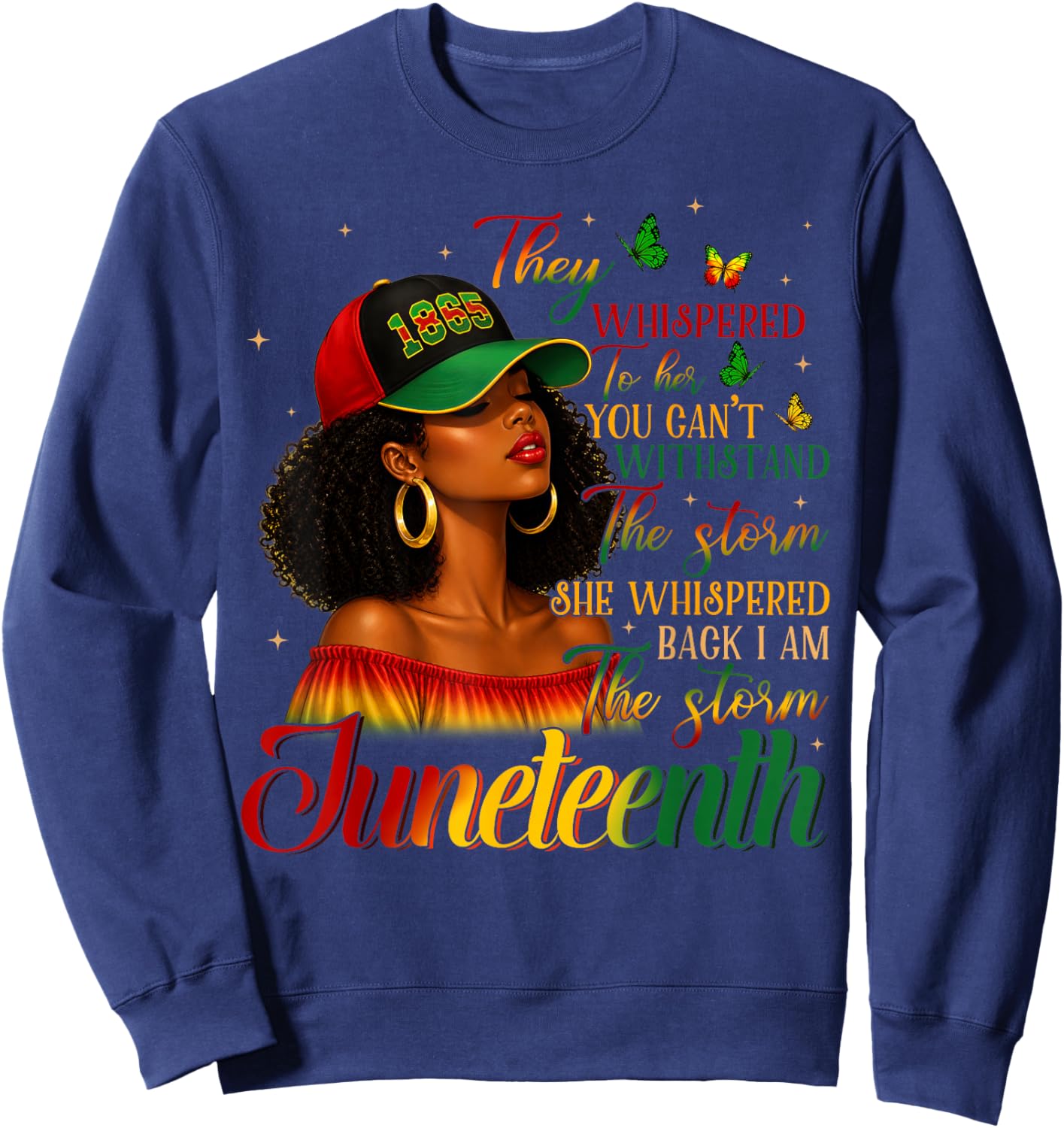 Juneteenth Shirts Black I'm The Storm African Melanin Sweatshirt - Sweatshirt | Navy