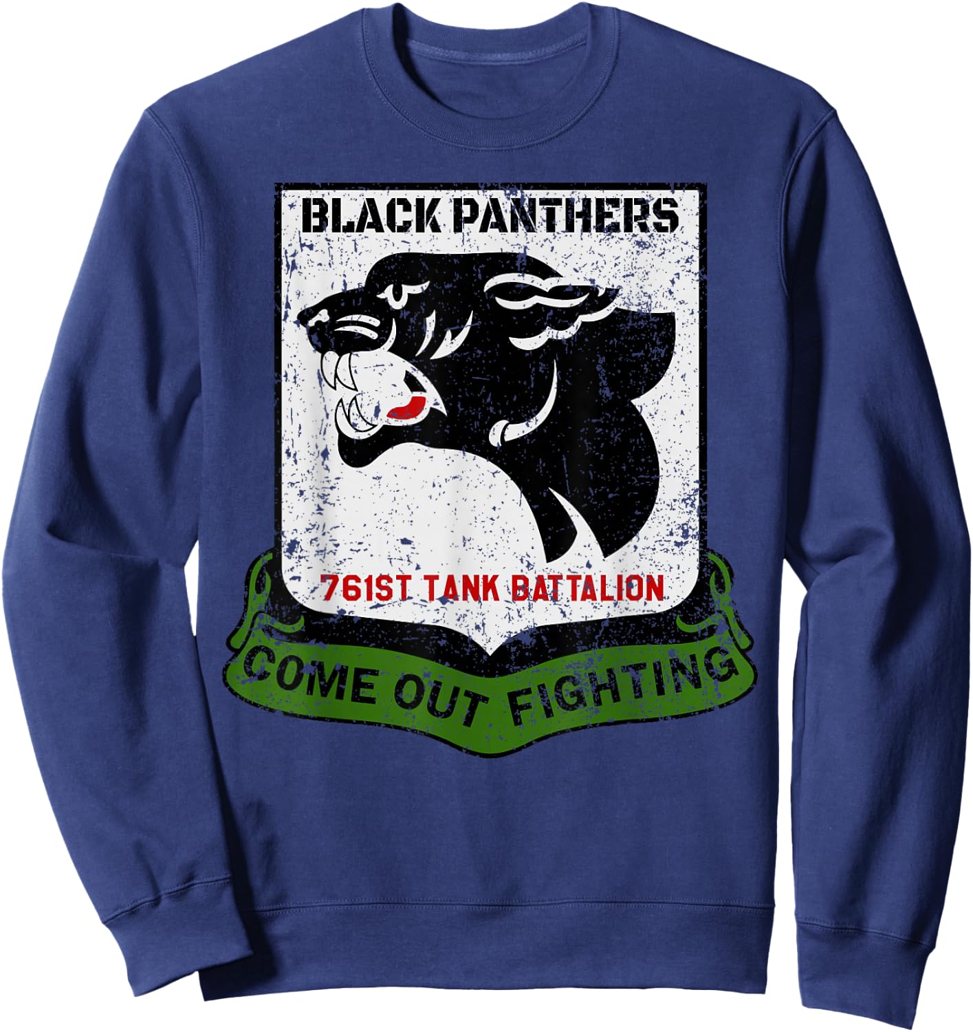 Black Panthers 761st Tank Battalion WW2 Tank Squadron Sweatshirt - Sweatshirt | Navy