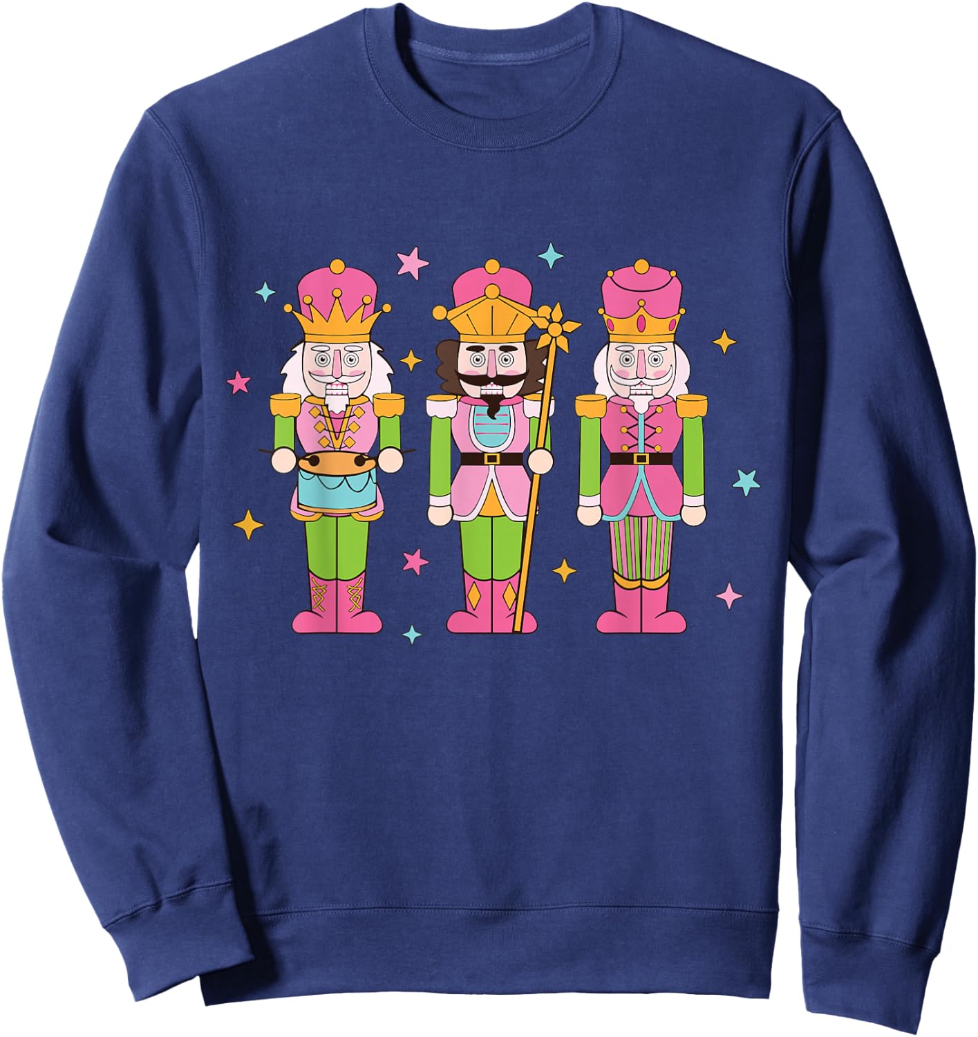 Vintage Pink Nutcracker Squad Women Girl Kids Pink Christmas Sweatshirt - Sweatshirt | Navy