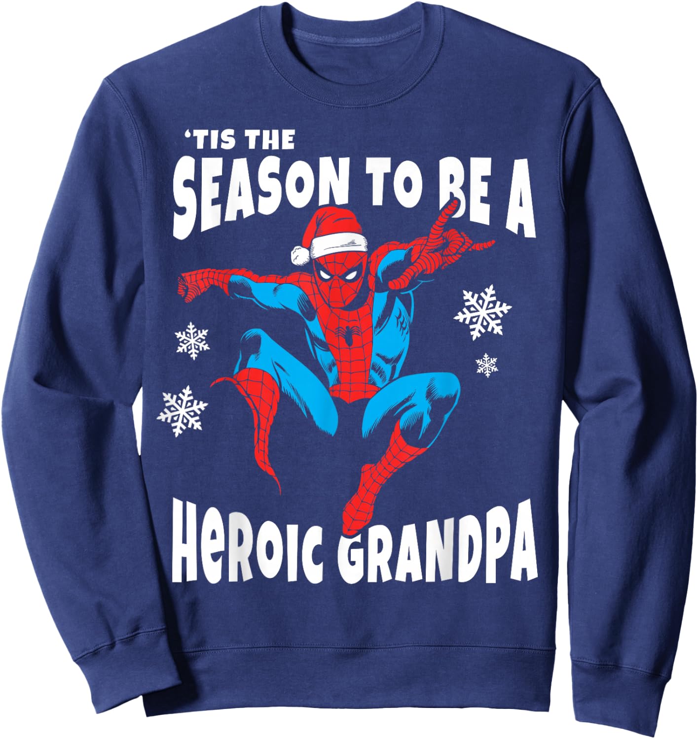Marvel Spider-Man Season To Be A Heroic Grandpa Sweatshirt - Sweatshirt | Navy