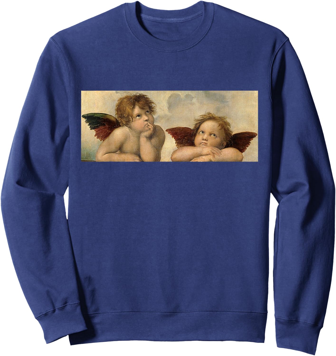 Raffaels Angel Sixtinian Madonna Renaissance Painting Art Sweatshirt - Sweatshirt | Navy