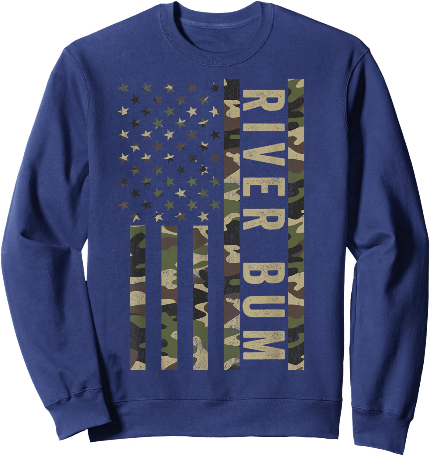 River Bum American Flag, River Enthusiasts, River Bum Sweatshirt - Sweatshirt | Navy