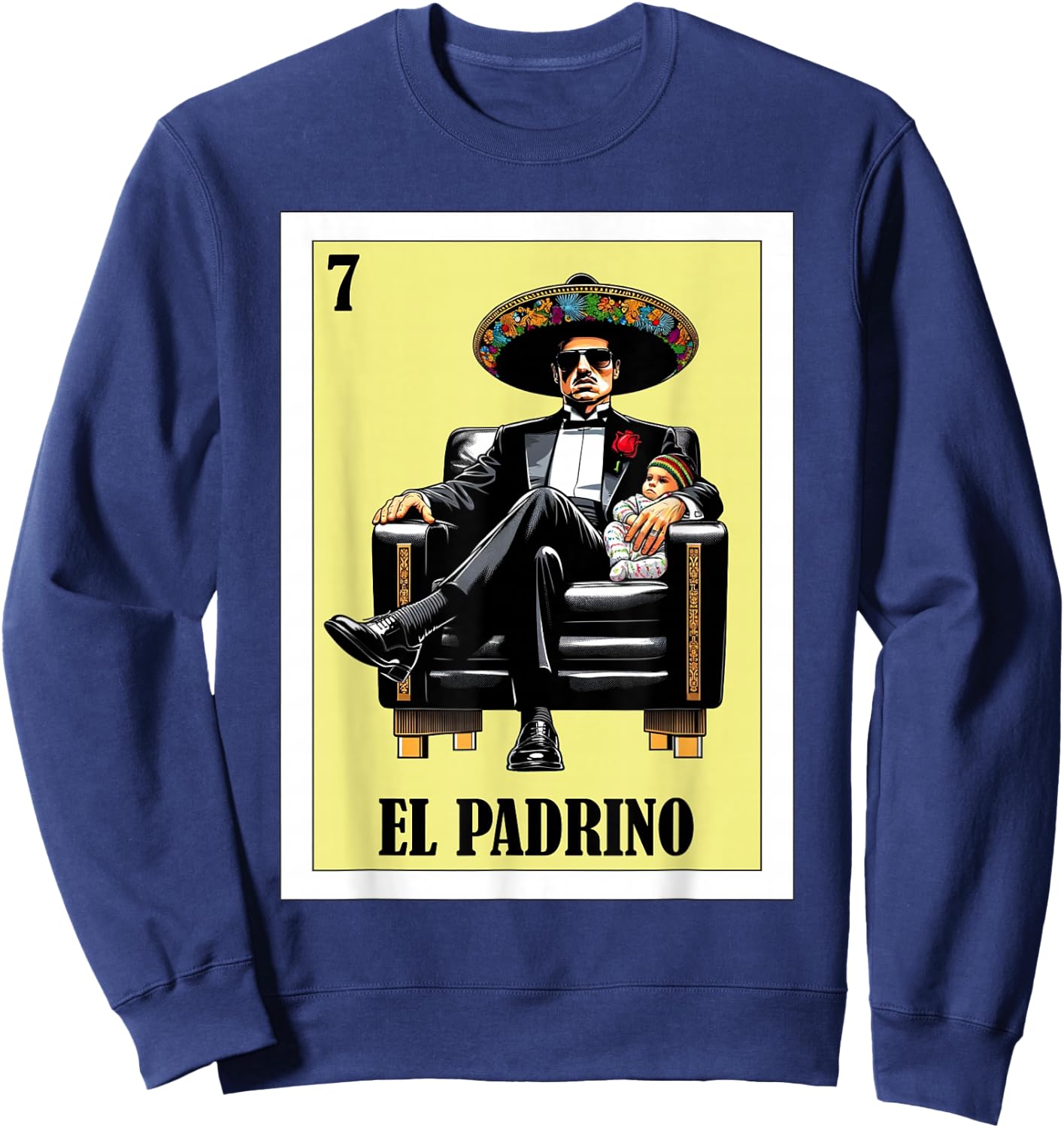 Funny Mexican Baptism Design - El Padrino Sweatshirt - Sweatshirt | Navy