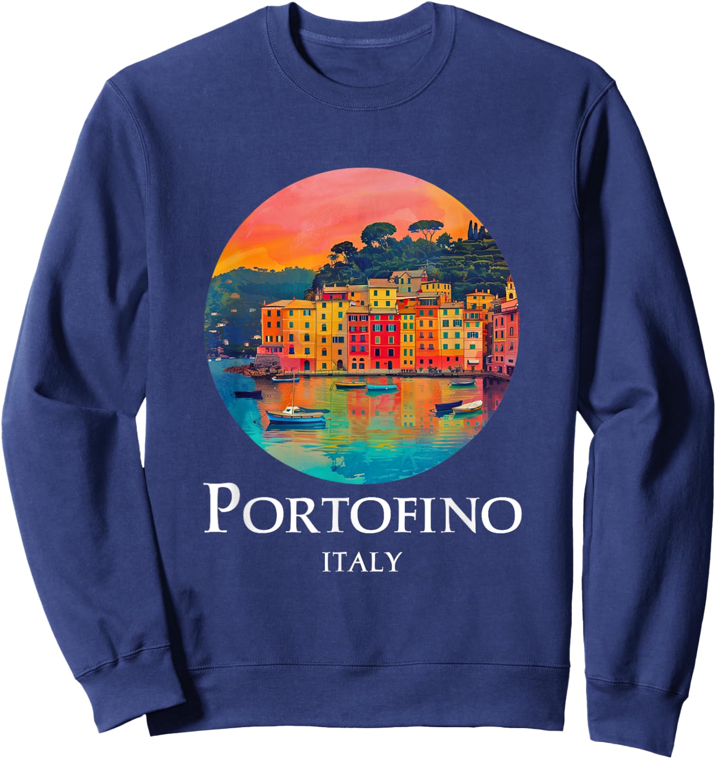 Italy Portofino Painting Souvenir / Portofino Sweatshirt - Sweatshirt | Navy