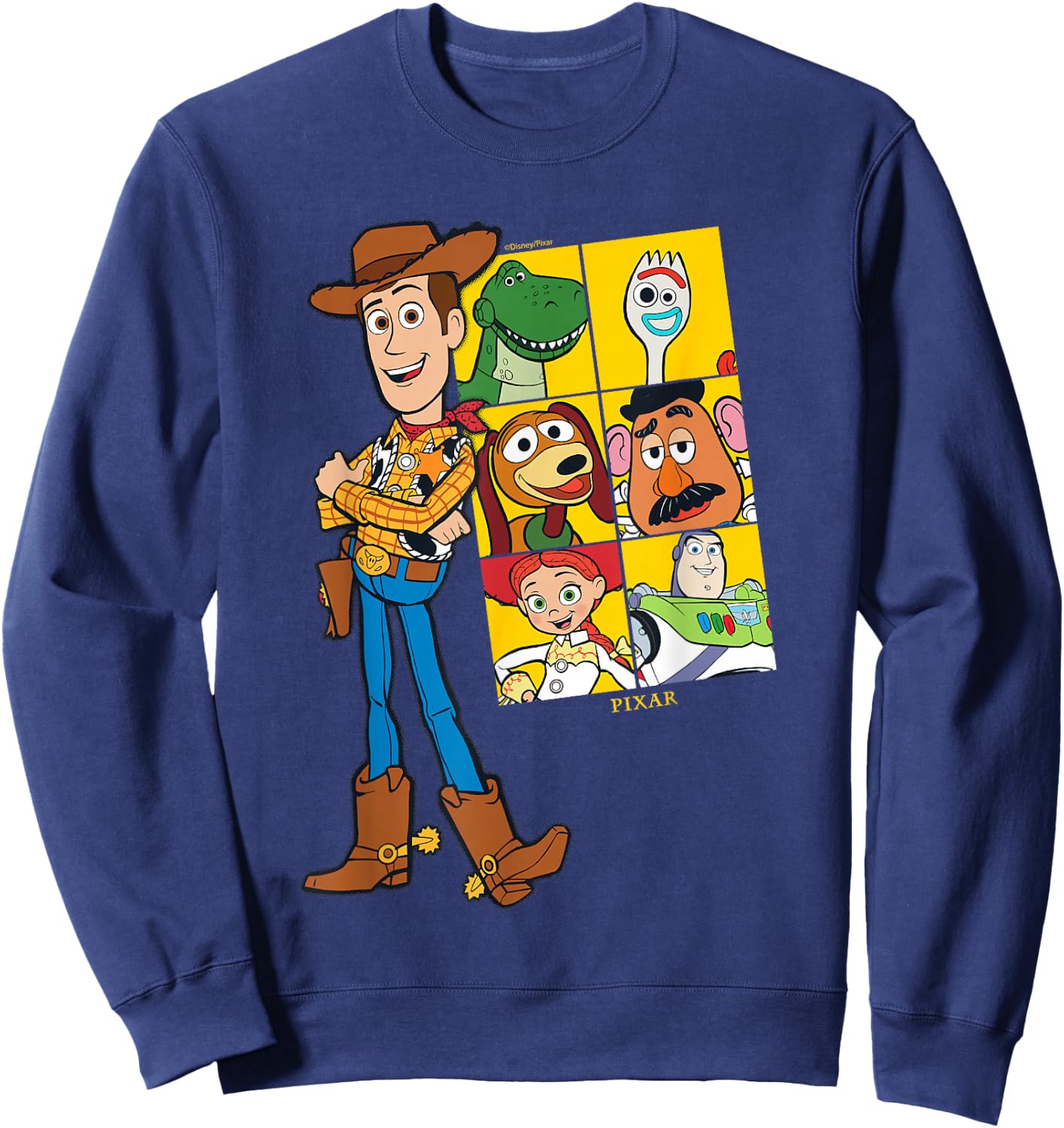 Disney Pixar Toy Story Woody & Friends Grid Sweatshirt - Sweatshirt | Navy