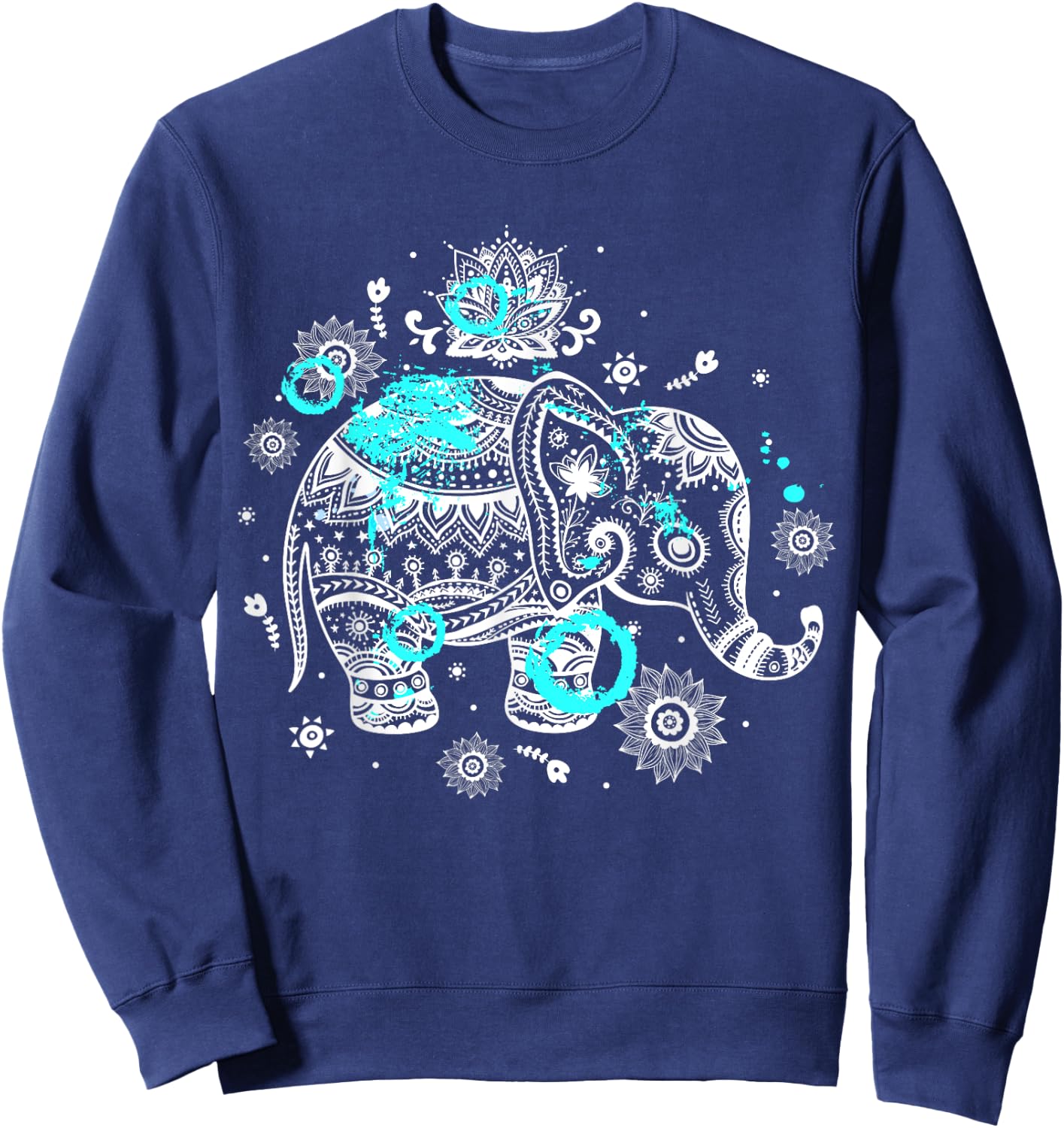 Elephant Thailand Art Good Luck Vintage Sweatshirt - Sweatshirt | Navy