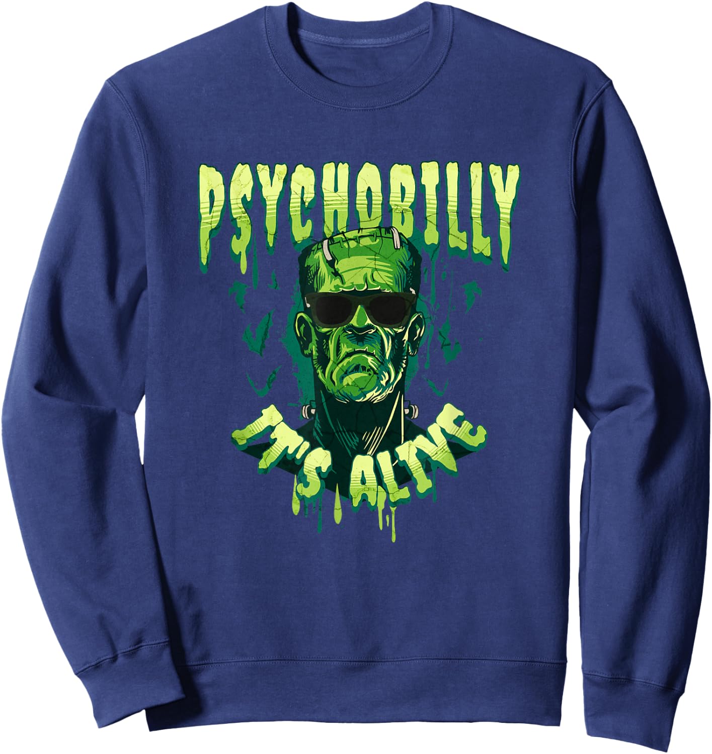 Psychobilly Rockabilly Music - It's alive - Retro Sweatshirt - Sweatshirt | Navy