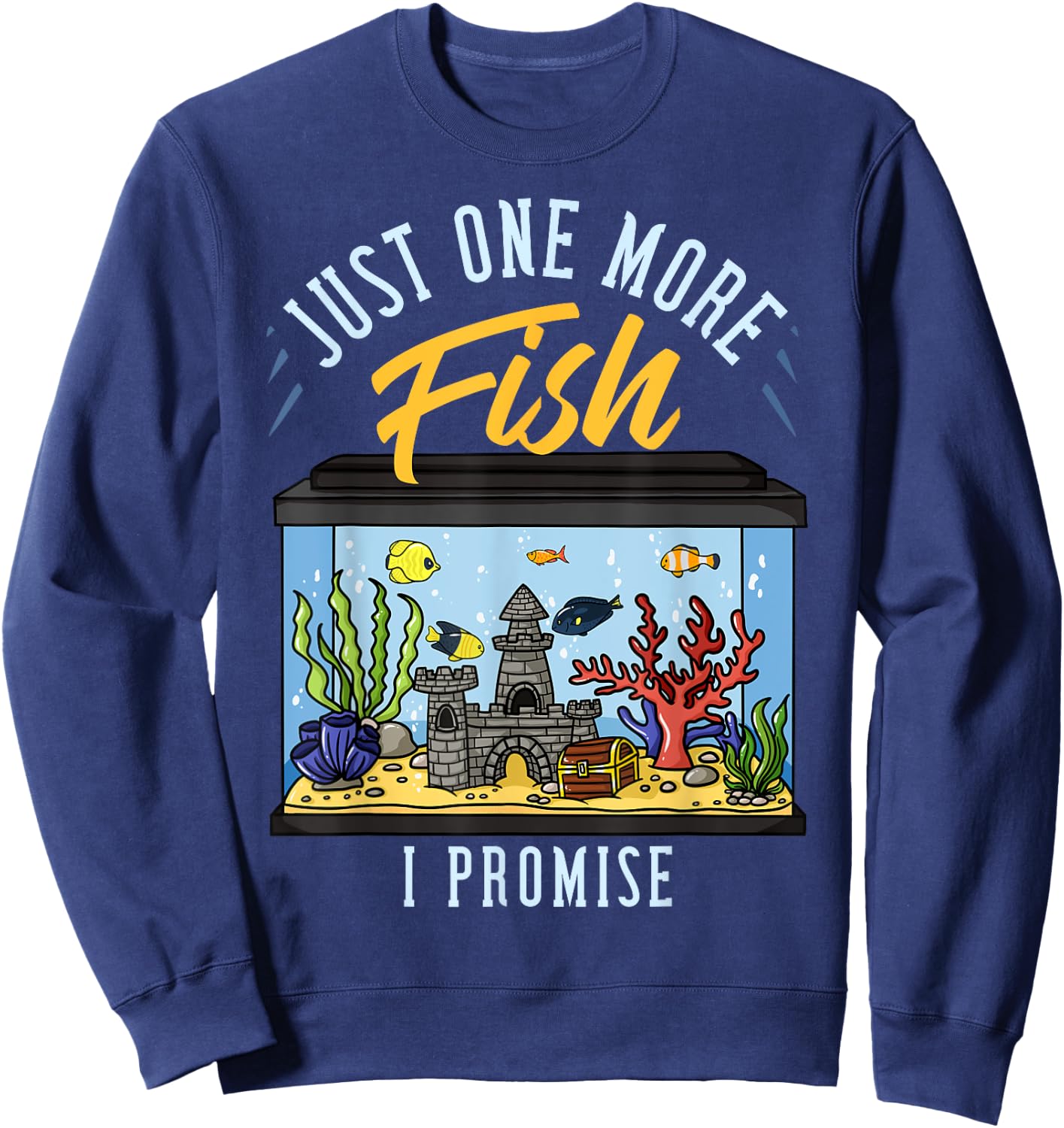 Fish Tank Aquarium Gift Saltwater Aquascaping Sweatshirt - Sweatshirt | Navy