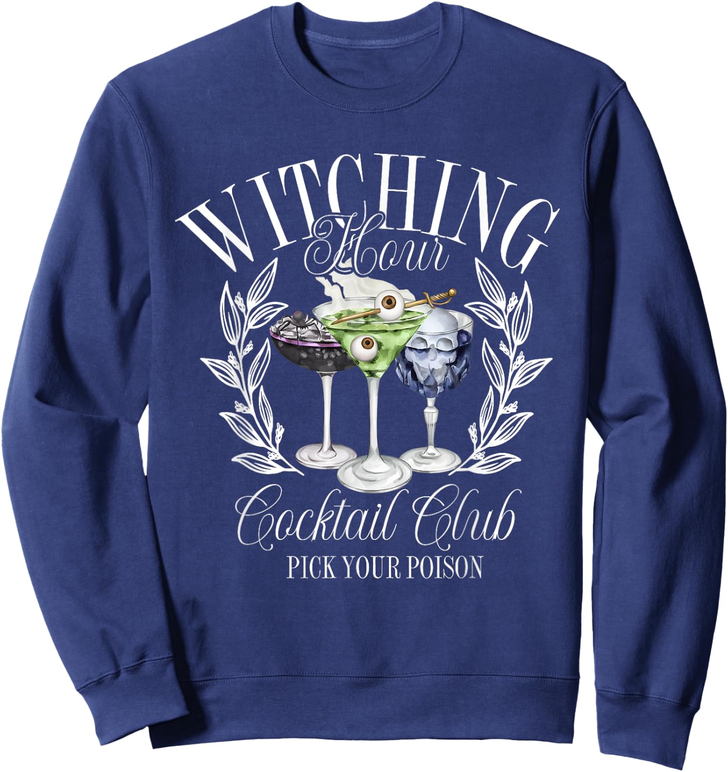 Classic Witching Hour Cocktail Club Spooky Halloween Season Sweatshirt - Sweatshirt | Navy