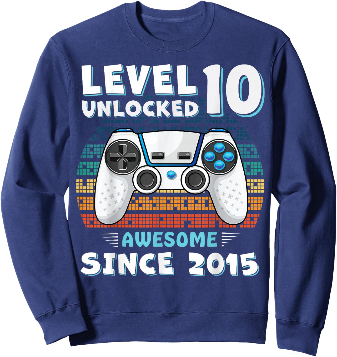 10 Year Old BDay Decorations Son Boy 10yr 2015 10th Birthday Sweatshirt - Sweatshirt | Navy