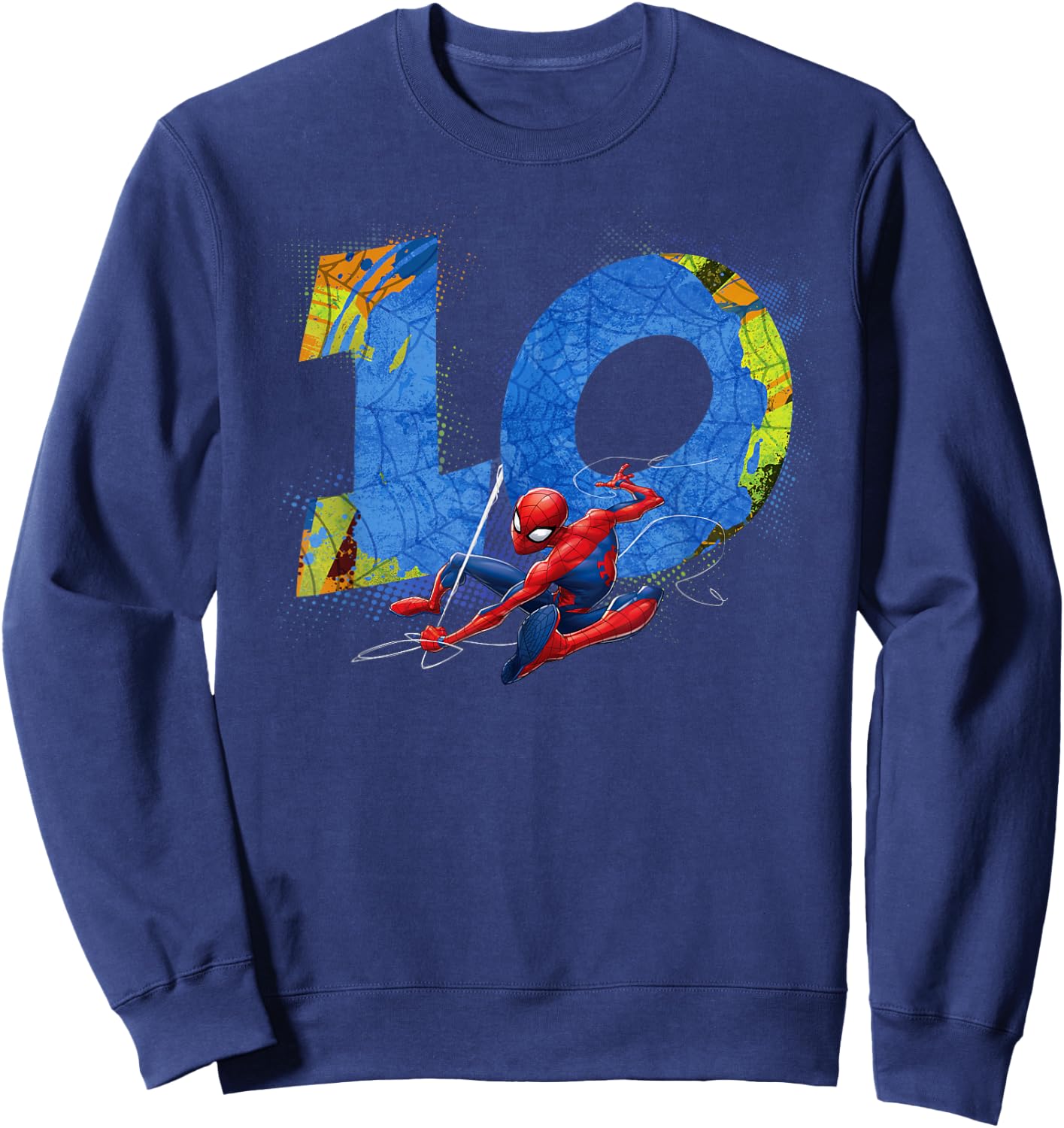 Marvel Super Heroes Spider-Man 10 Year Old Tenth Birthday Sweatshirt - Sweatshirt | Navy