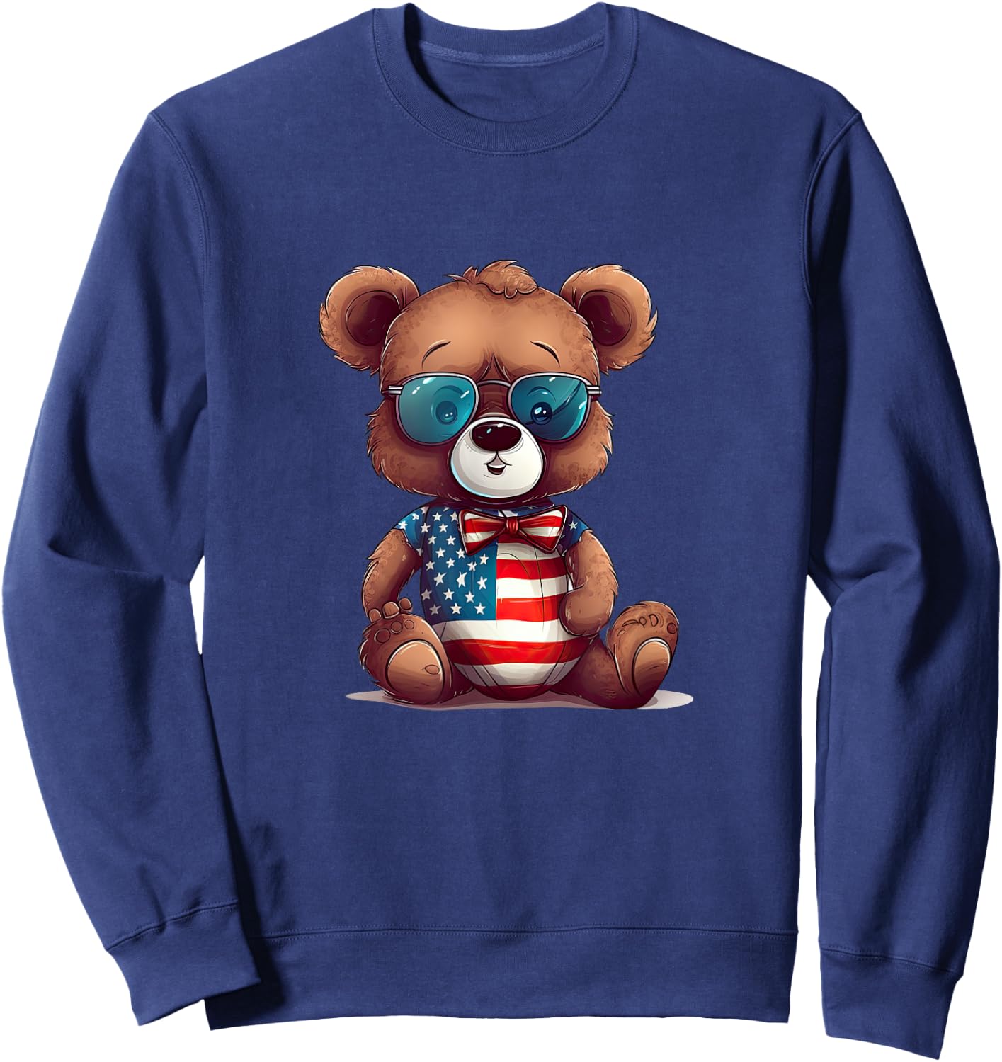 Memorial Day, Veterans day, 4th of July patriotic bear Sweatshirt - Sweatshirt | Navy