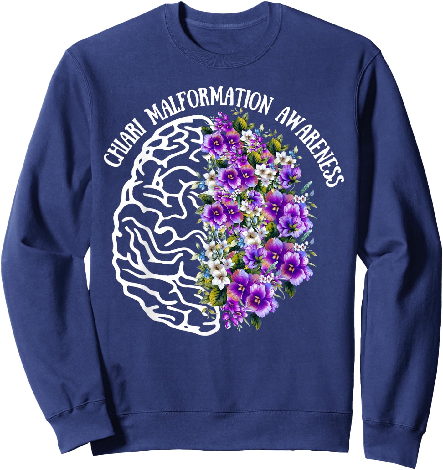 Chiari malformation - ACM awareness - zipperhead - brain Sweatshirt - Sweatshirt | Navy