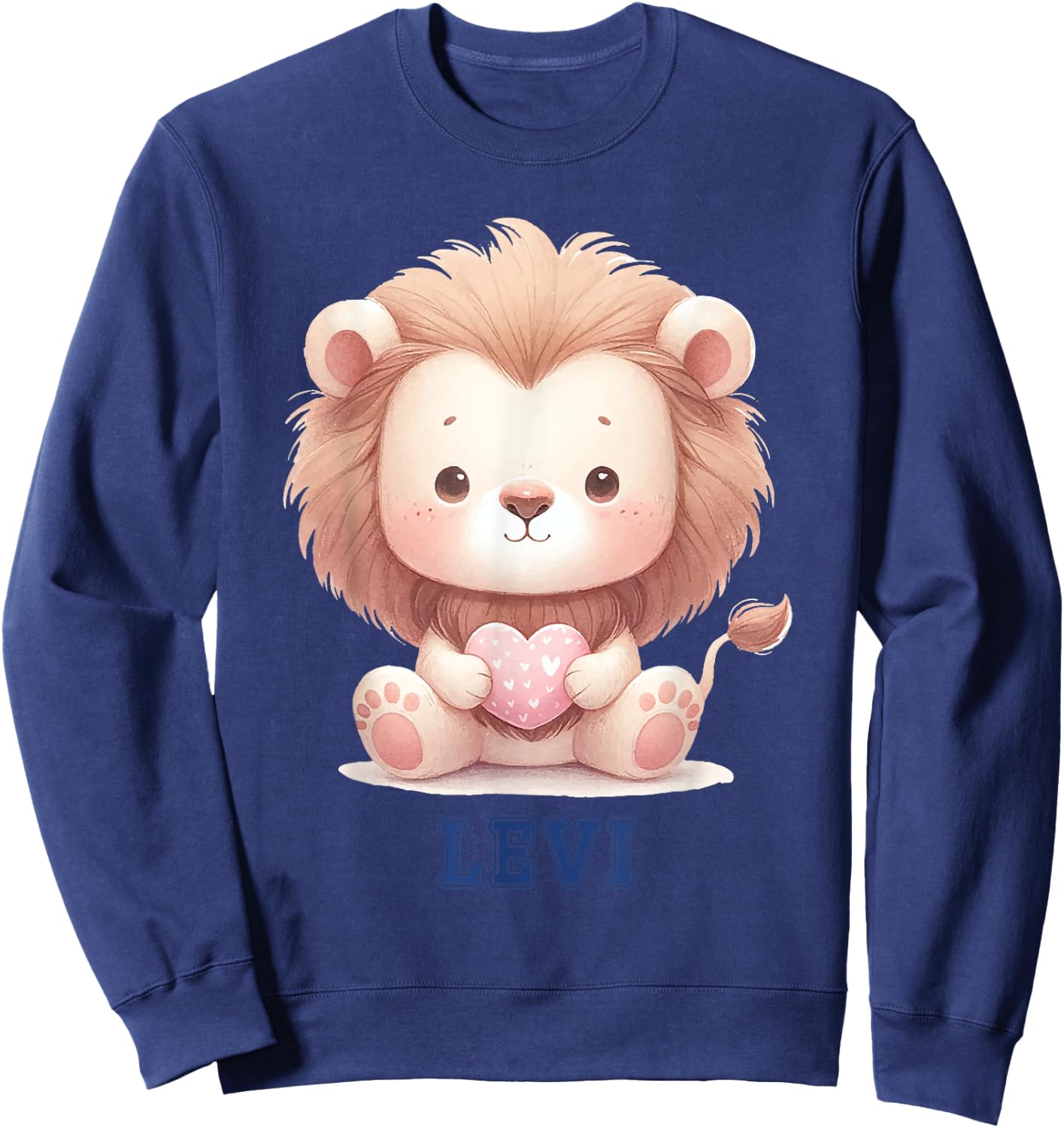 Levi Baby Lion Baby Boy Name Sweatshirt - Sweatshirt | Navy