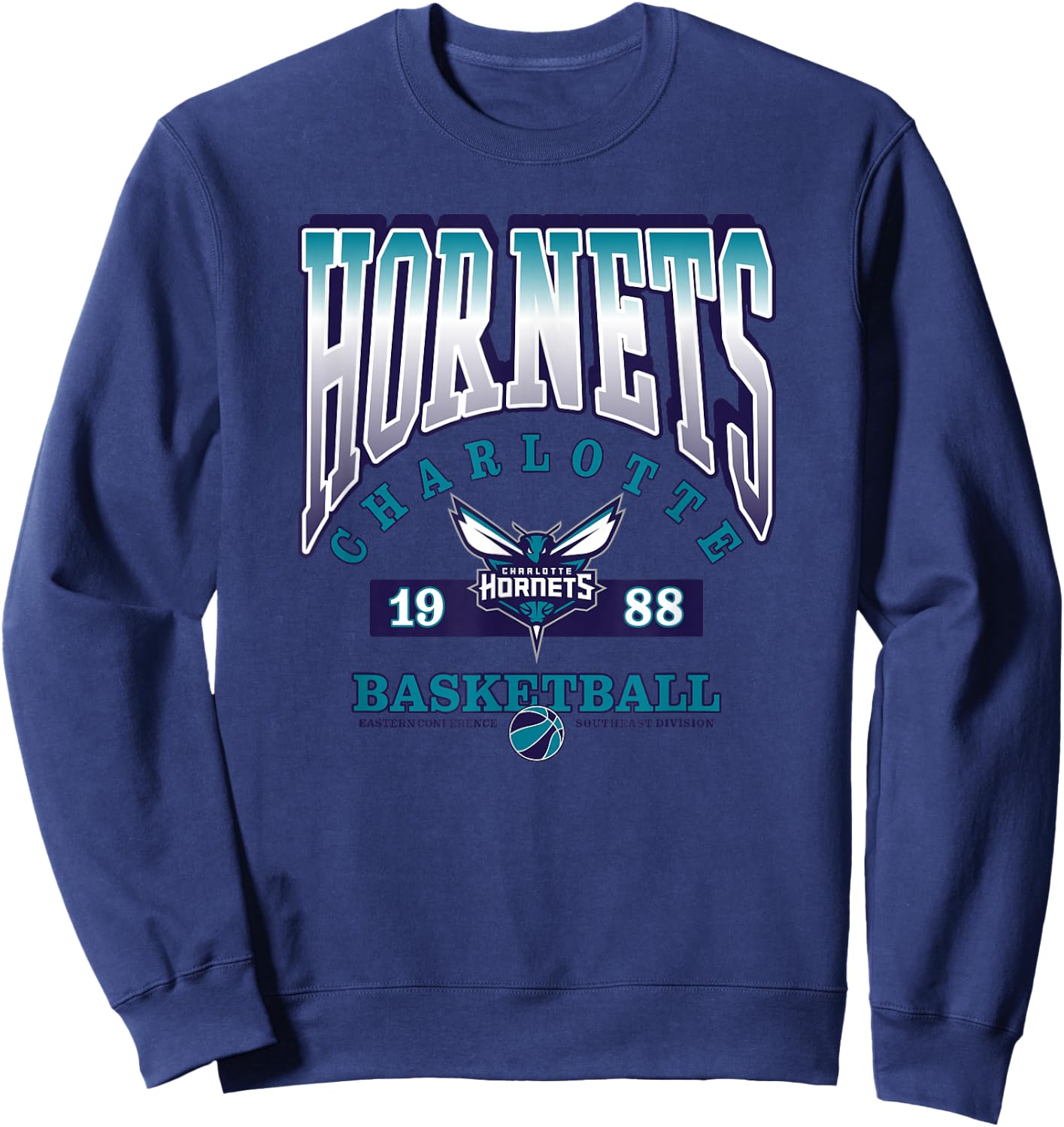 Charlotte Hornets NBA Homecourt Advantage - -Adults, Black, Small, Short Sleeve Sweatshirt - Sweatshirt | Navy