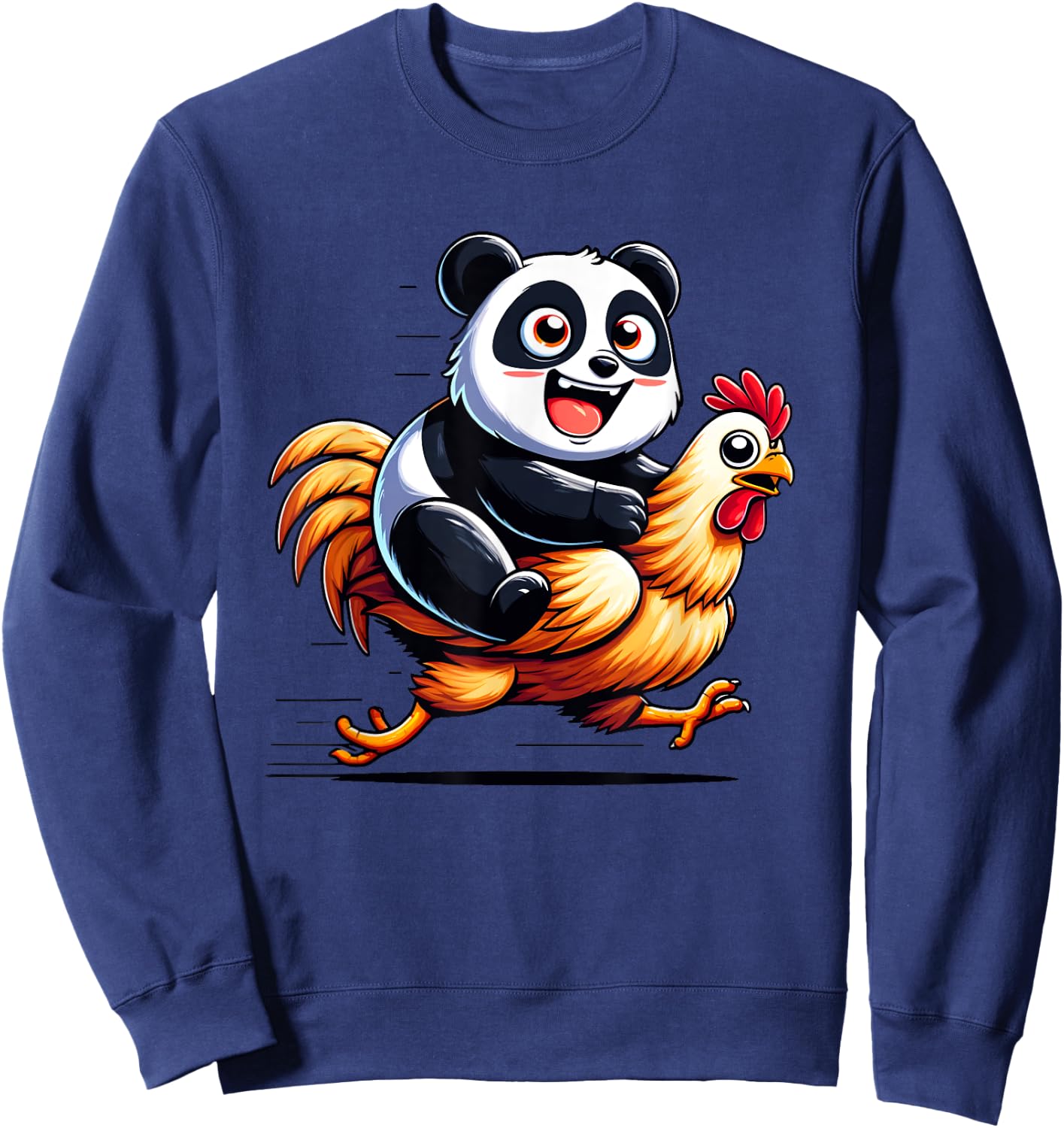 Funny Panda Chicken Rooster Animal Lovers Men Women Kids Sweatshirt - Sweatshirt | Navy