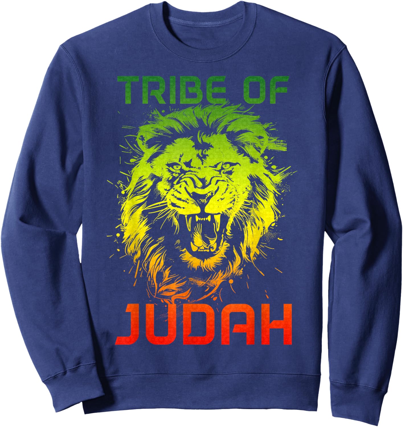 Lion Of Judah Tribe Hebrew Israelite Reggae African YHWH Sweatshirt - Sweatshirt | Navy