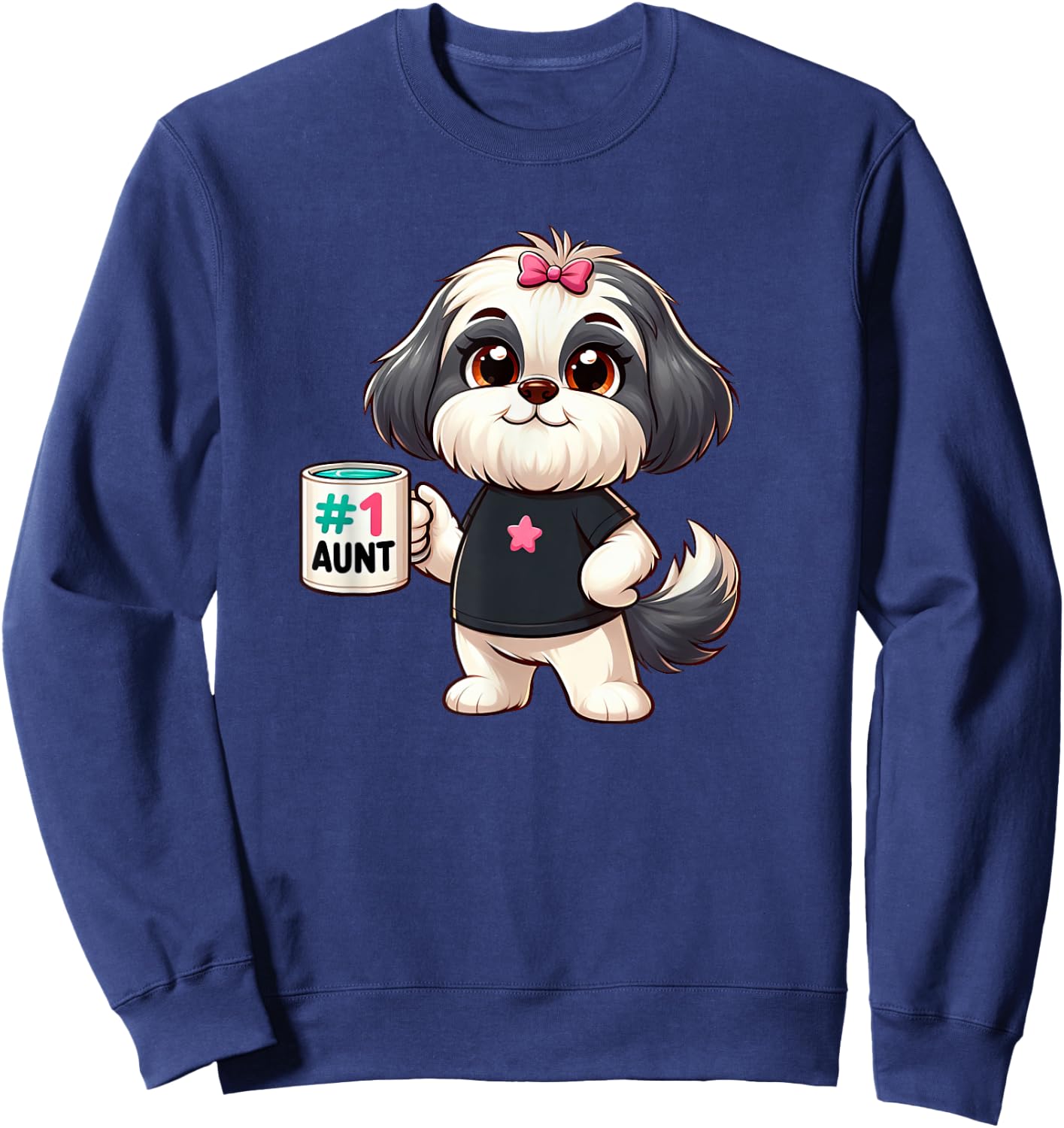 Shih Tzu Aunt Dog Funny Family Sweatshirt - Sweatshirt | Navy