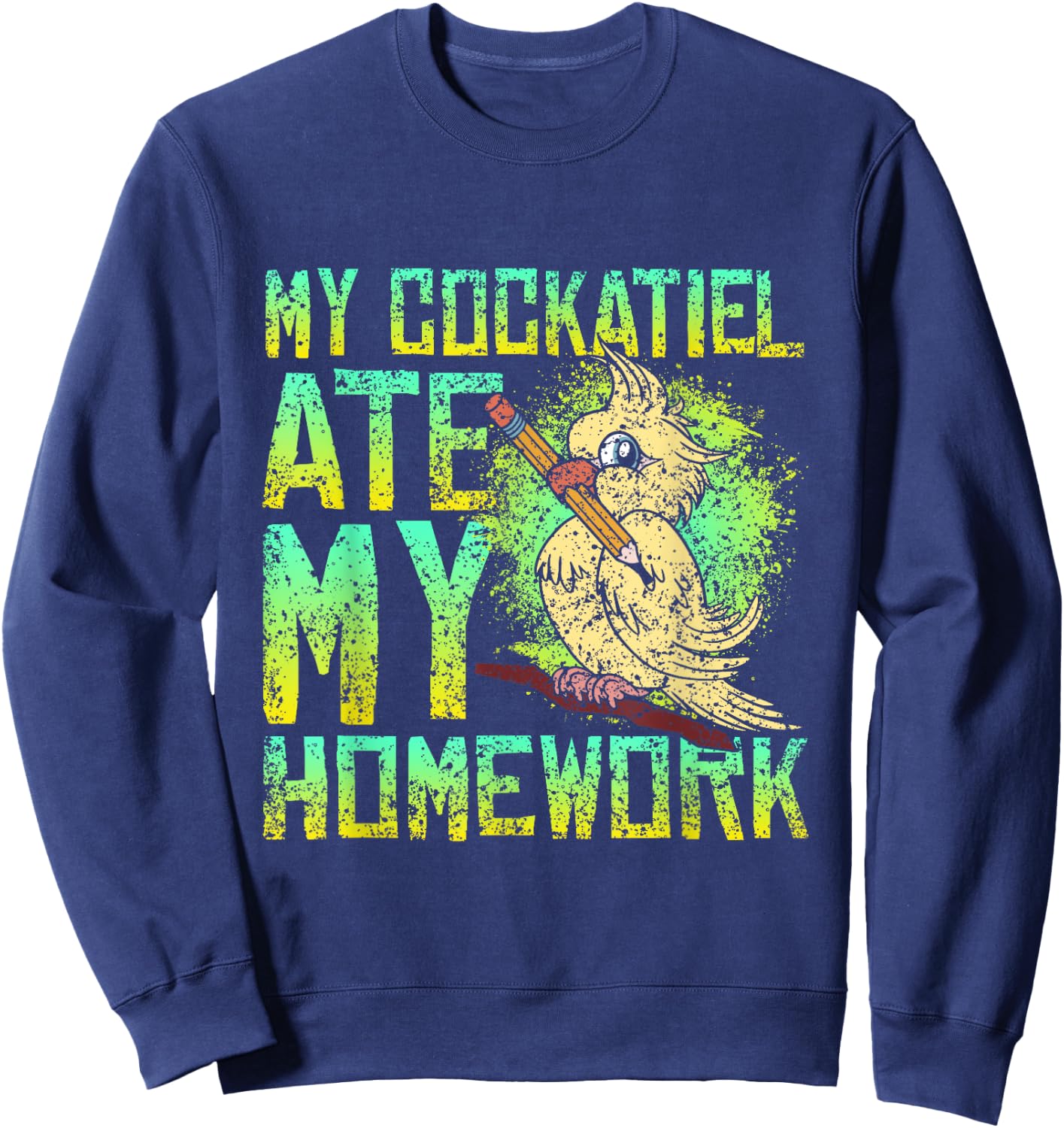 Lover Cockatiels Pets Cockatiel Birds -Child , Black, Small, Short Sleeve, , Classic Fit, Cockatiel Print, Humor, Holiday, Pet-Themed, All Seasons Sweatshirt - Sweatshirt | Navy