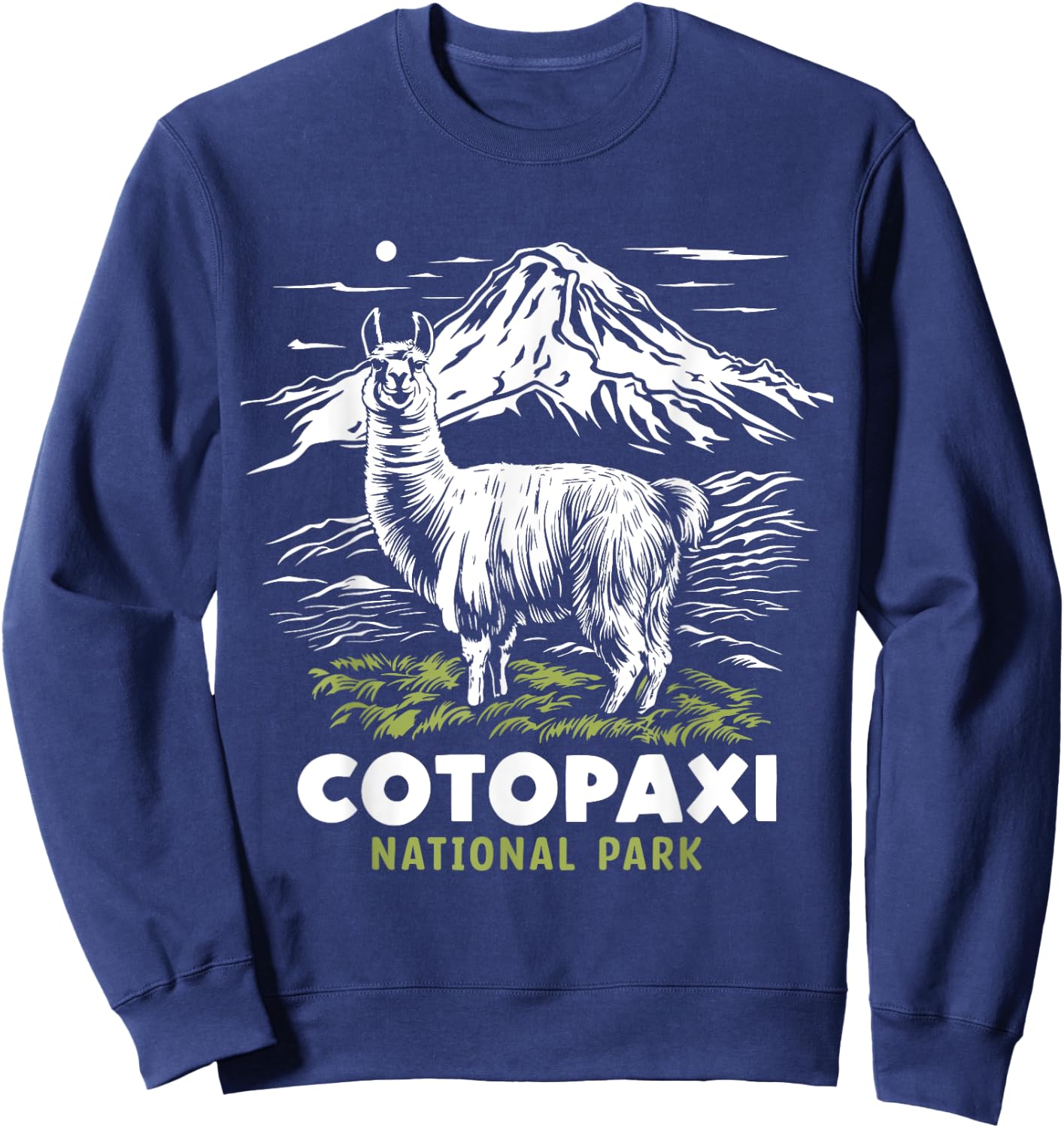 Cotopaxi National Park Ecuador Souvenir Alpaca Llama Hike Sweatshirt - Sweatshirt | Navy