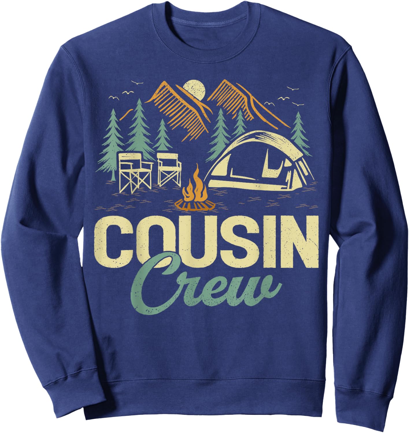 Adventure Mountain Camper Cousin Crew Camping Sweatshirt - Sweatshirt | Navy