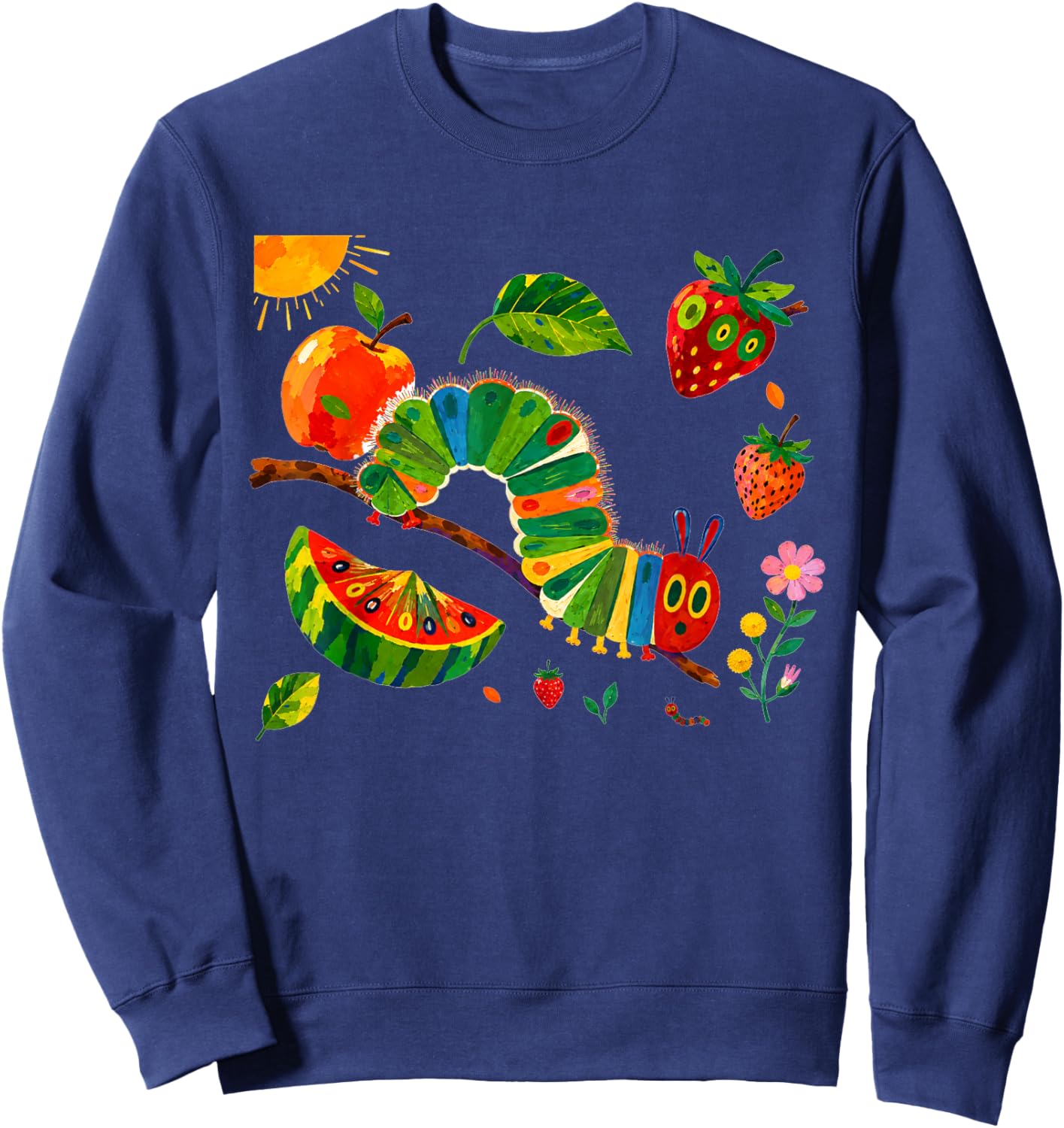 Flower Cute Caterpillar Costume Garden Floral Bug Lover Kid Sweatshirt - Sweatshirt | Navy