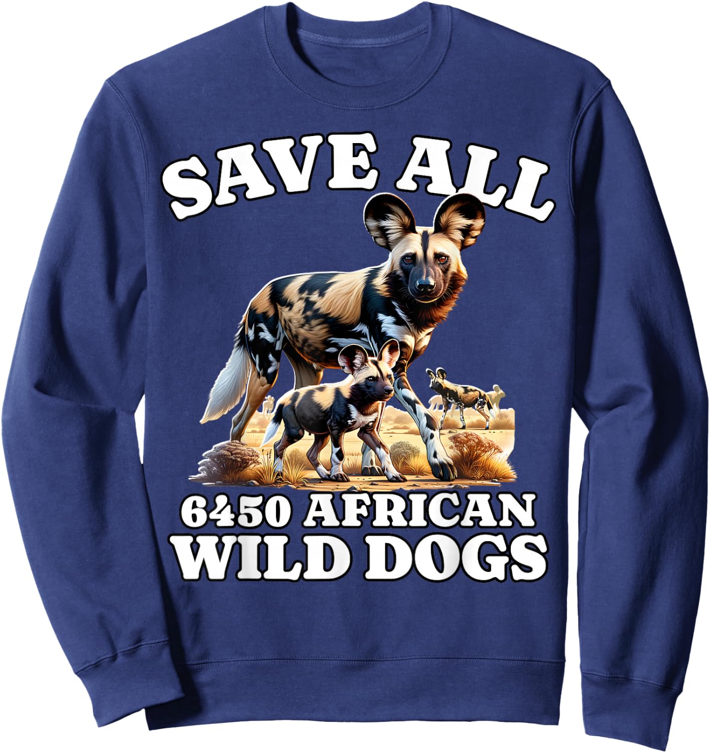 Save African Wild Dog Sweatshirt - Sweatshirt | Navy