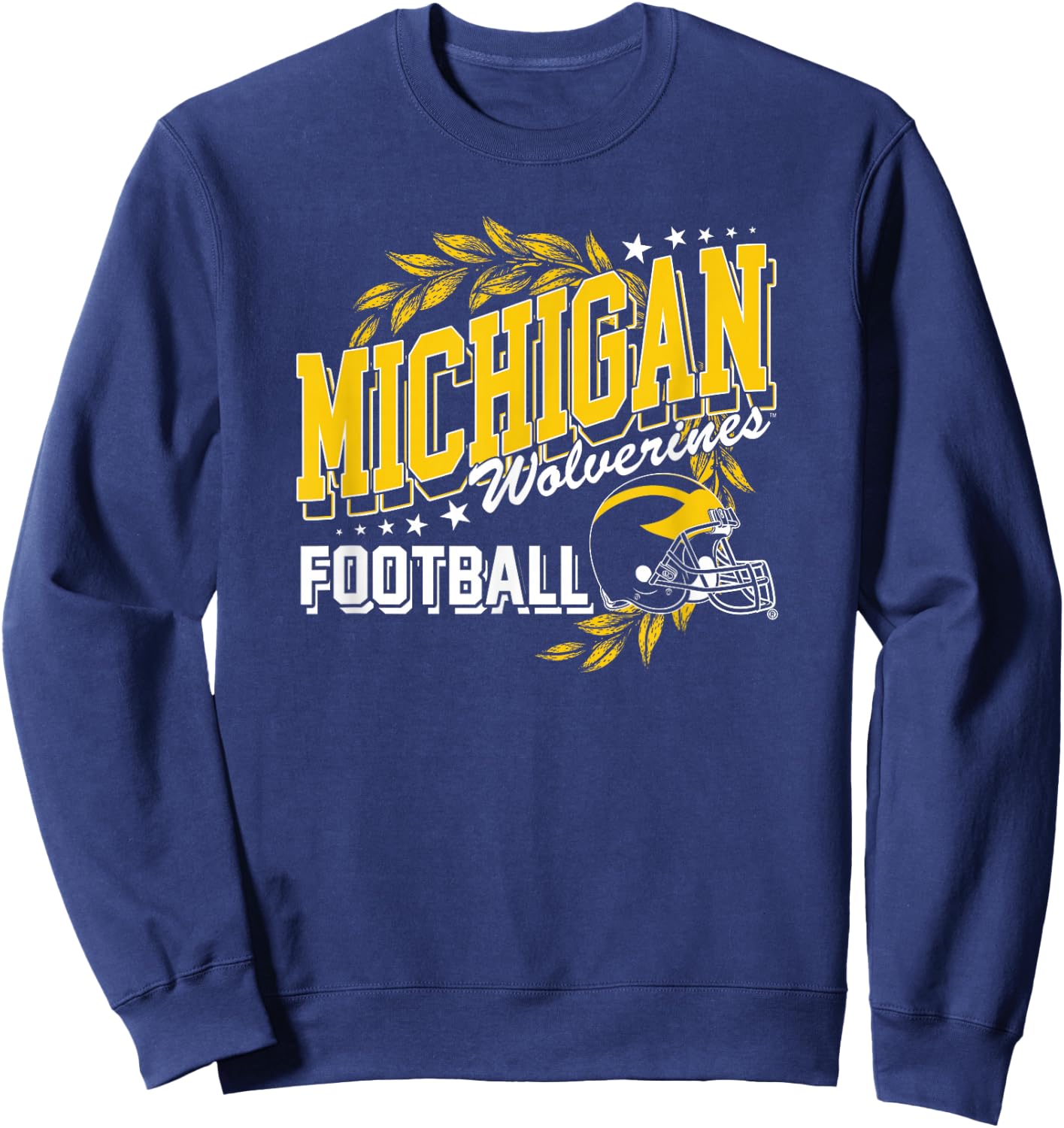 University of Michigan Wolverines U of M Football Laurels Sweatshirt - Sweatshirt | Navy