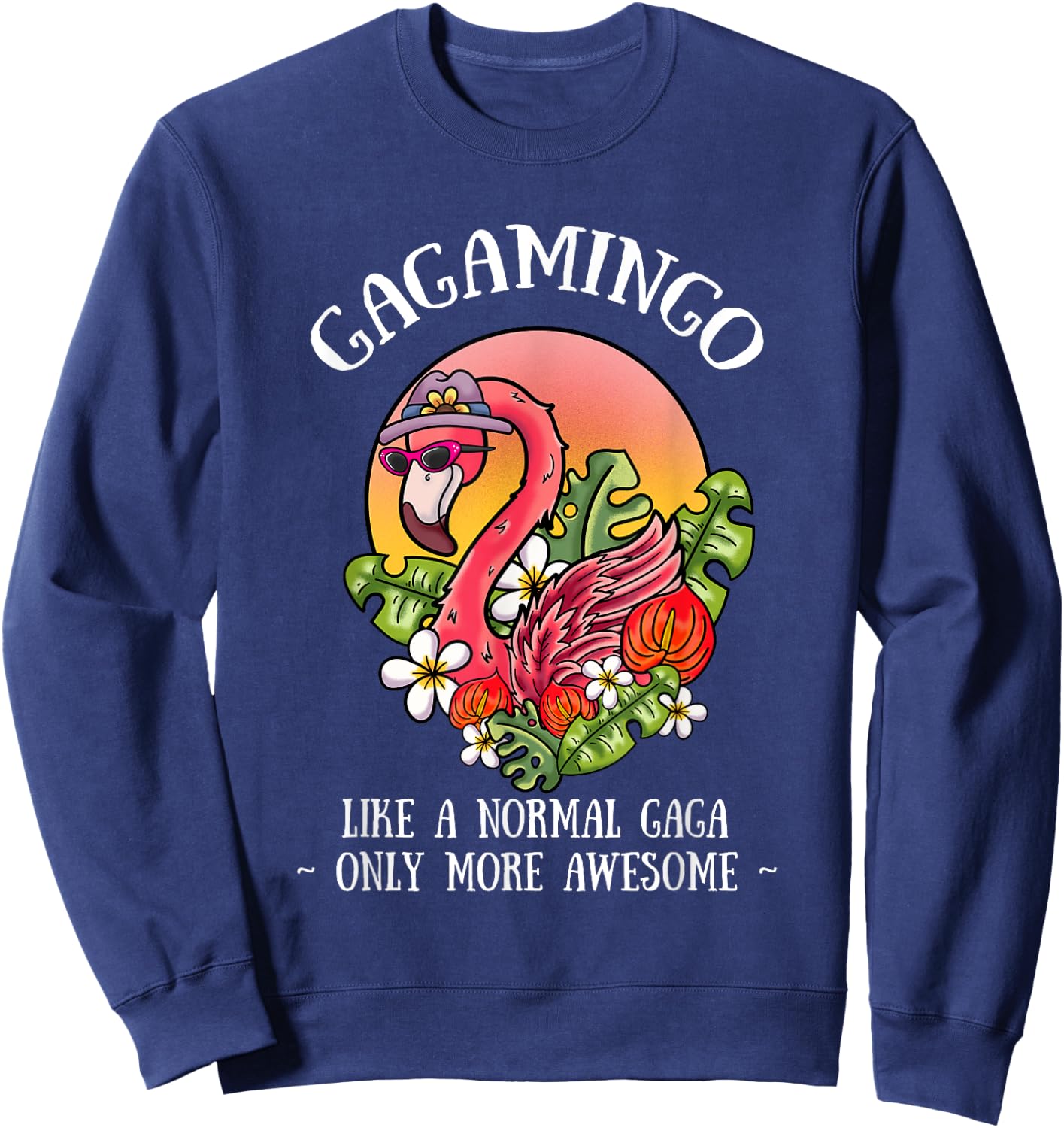 Gagamingo Gaga Flamingo Lover Grandma Grandmother Grandmom Sweatshirt - Sweatshirt | Navy
