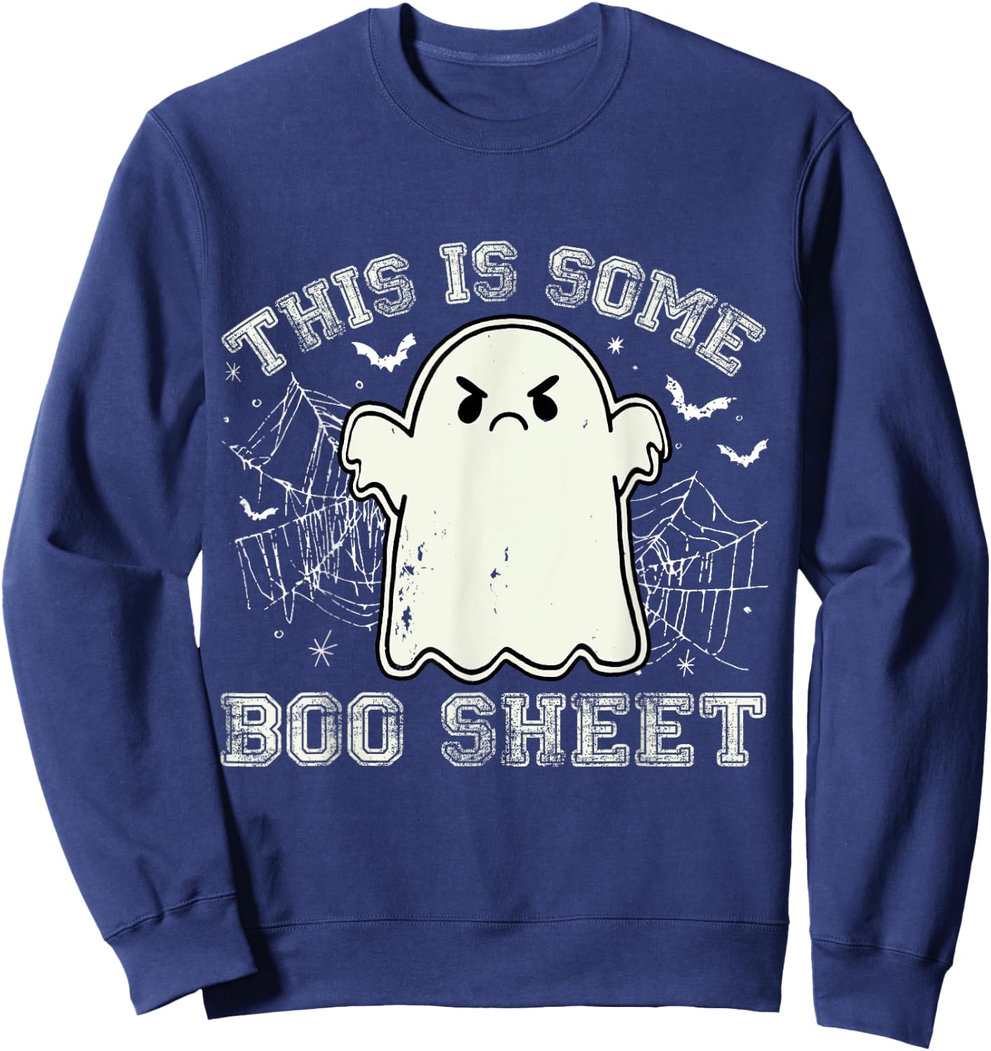 This Is Some Boo Sheet Ghost Retro Halloween Women Sweatshirt - Sweatshirt | Navy