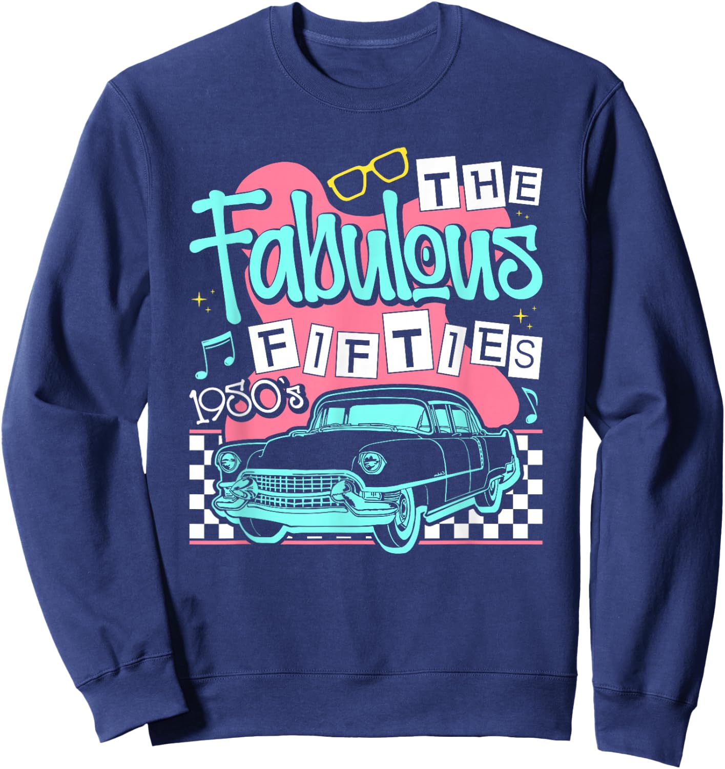 The Fabulous Fifties 1950s Classic Car Sweatshirt - Sweatshirt | Navy