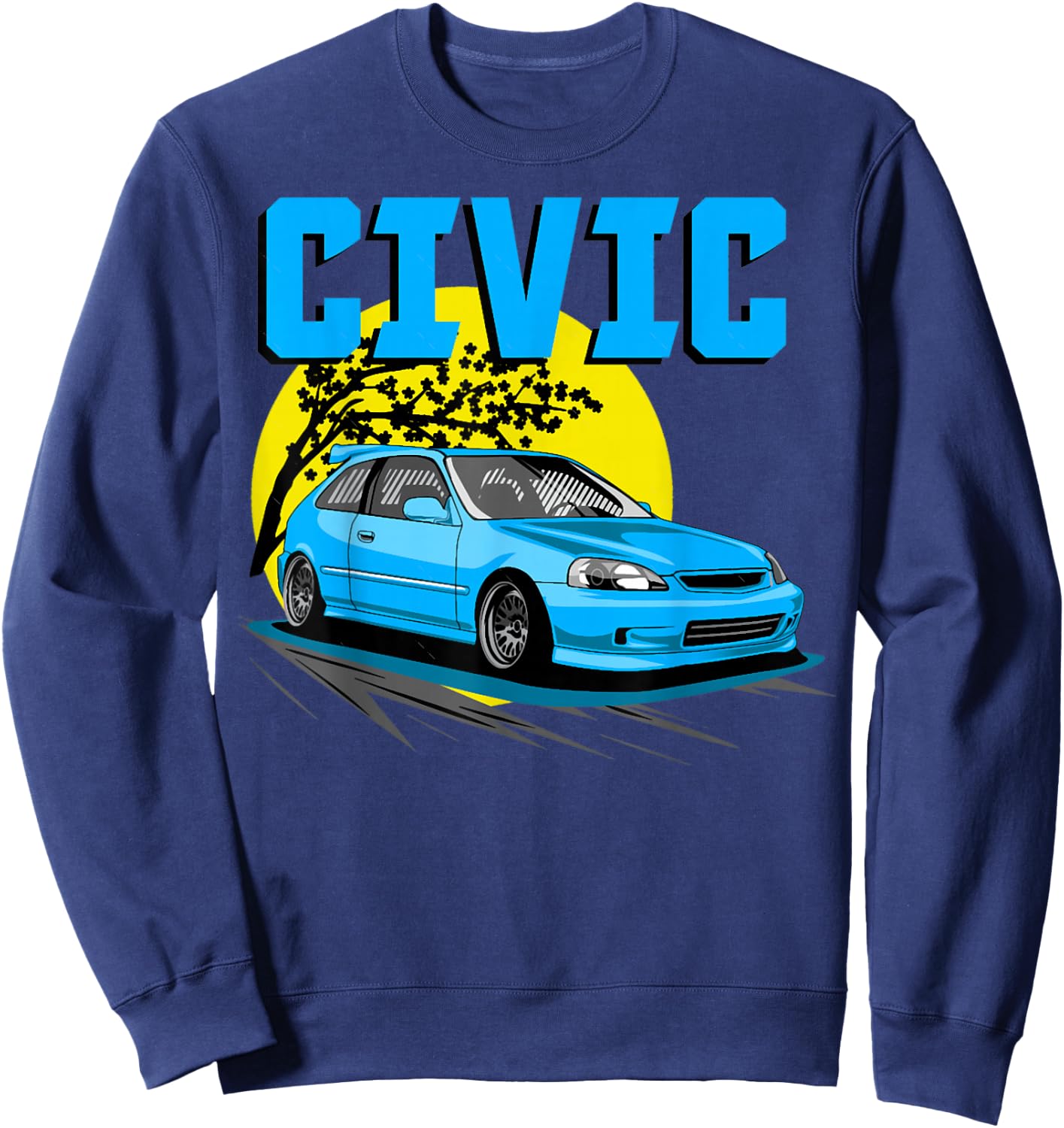 1997 CIVIC eg ek type r Hatchback car , Small, Black Sweatshirt - Sweatshirt | Navy