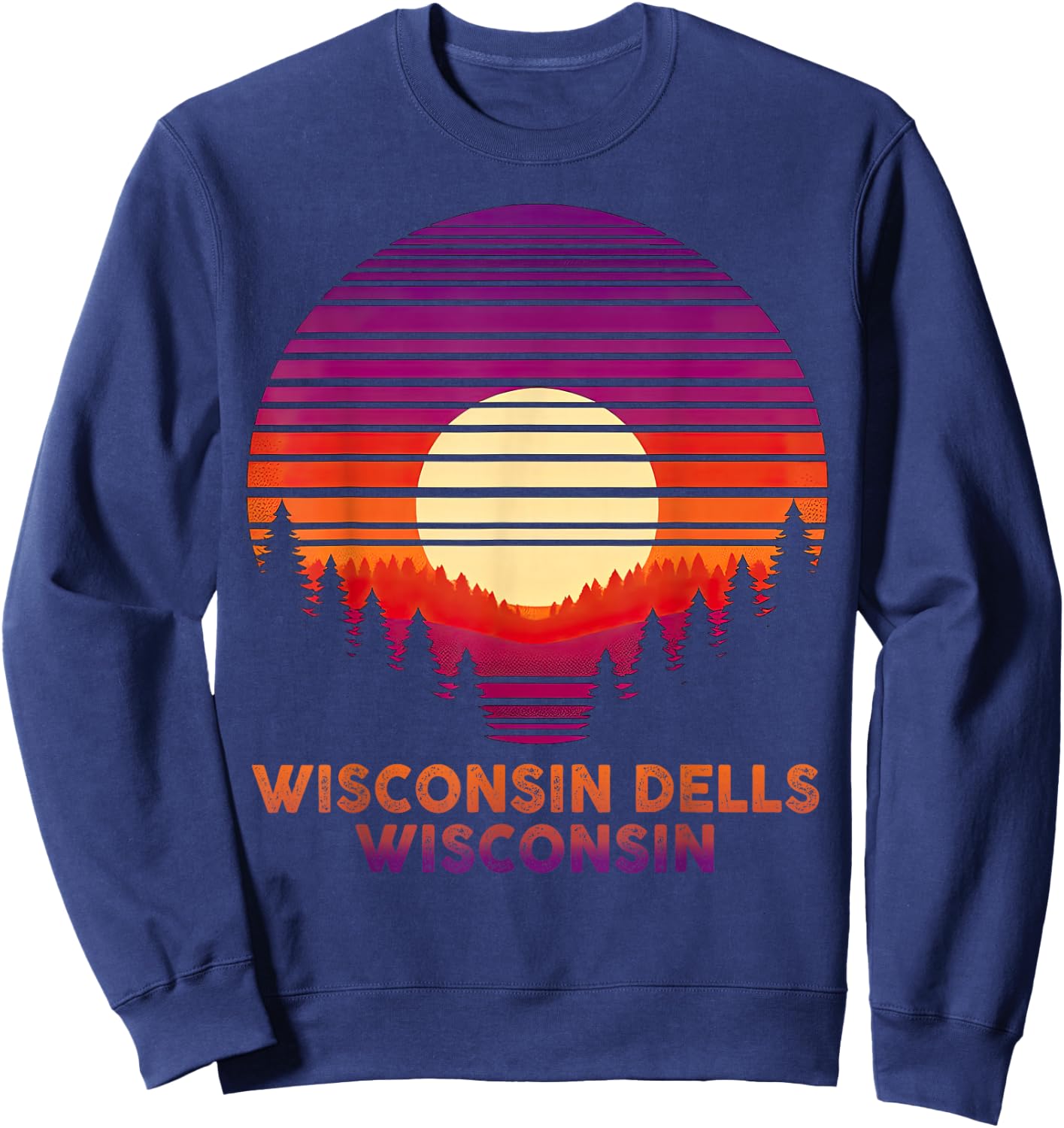 Vintage Wisconsin Dells Wisconsin WI Retro 80s 90s Graphic Sweatshirt - Sweatshirt | Navy