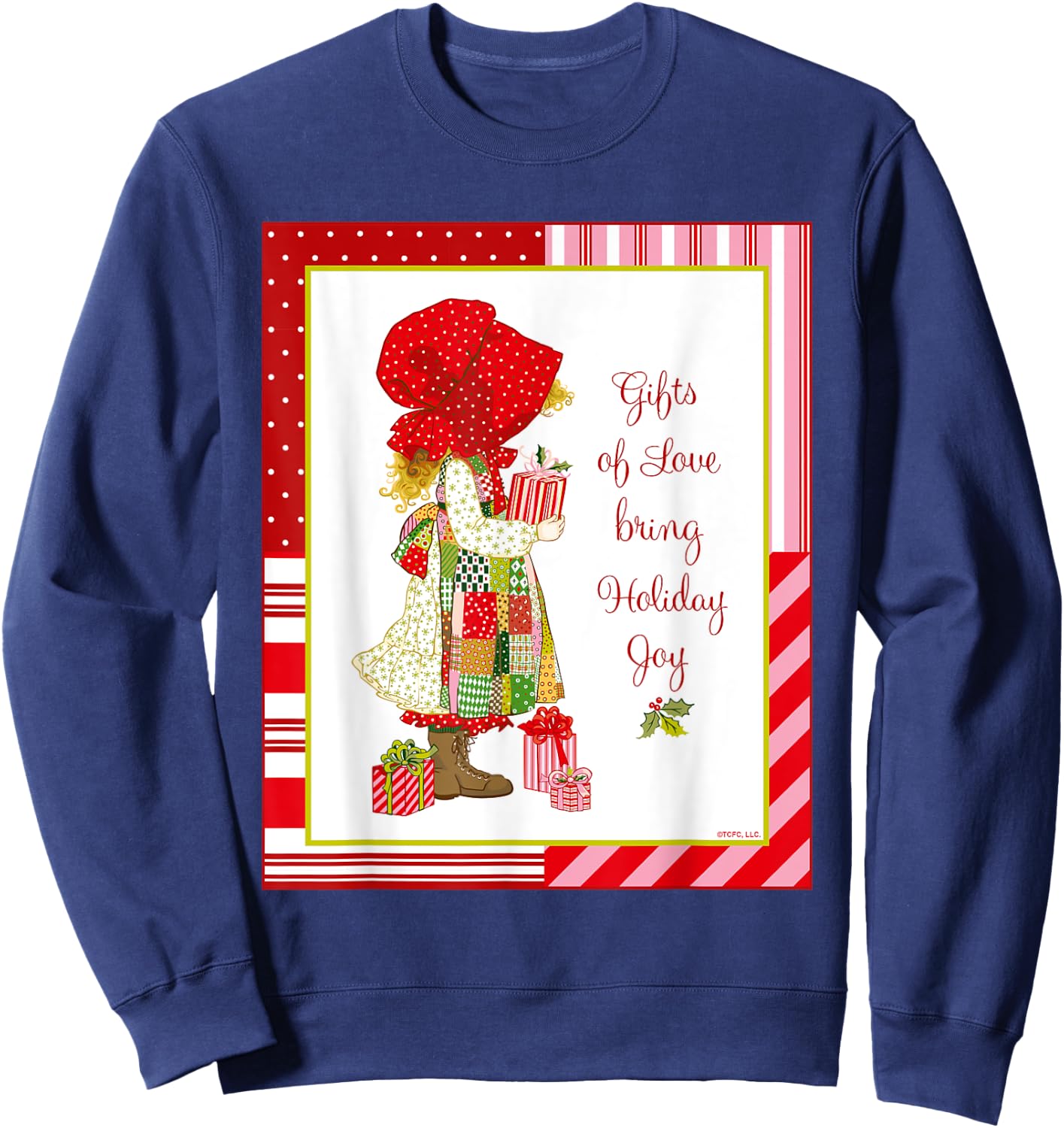 Holly Hobbie Classic Christmas Gifts Love Bring Holiday Joy Sweatshirt - Sweatshirt | Navy