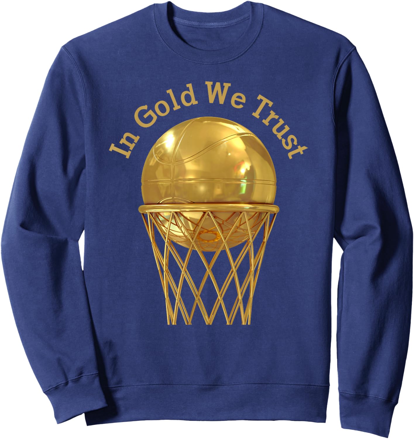 In Gold We Trust Basketball Team Faith Slam Dunk MVP Coach Sweatshirt - Sweatshirt | Navy