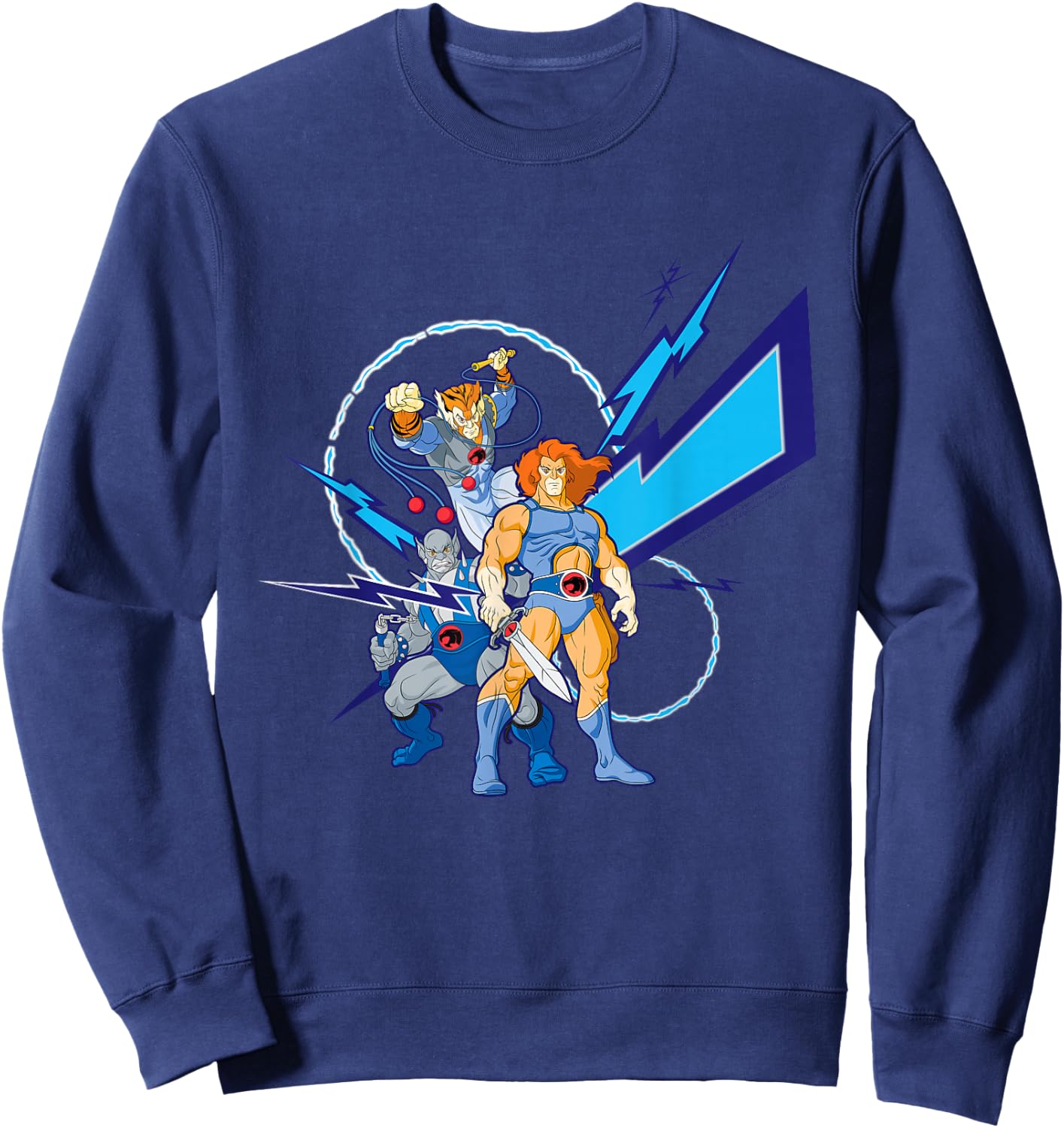 Thundercats Panthro, Tygra and Lion-O Zap Attack Sweatshirt - Sweatshirt | Navy
