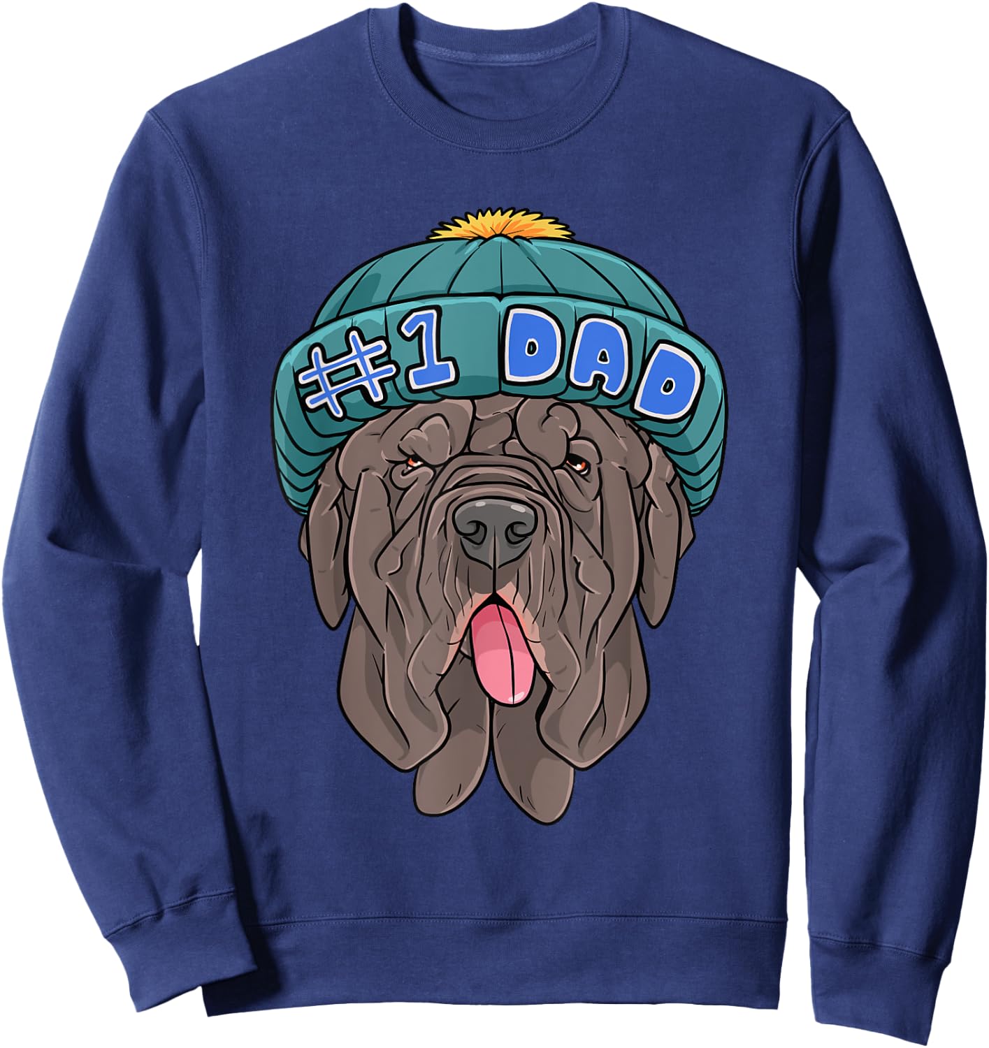 Neapolitan Mastiff #1 Dad Beanie Father's Day Dog Sweatshirt - Sweatshirt | Navy