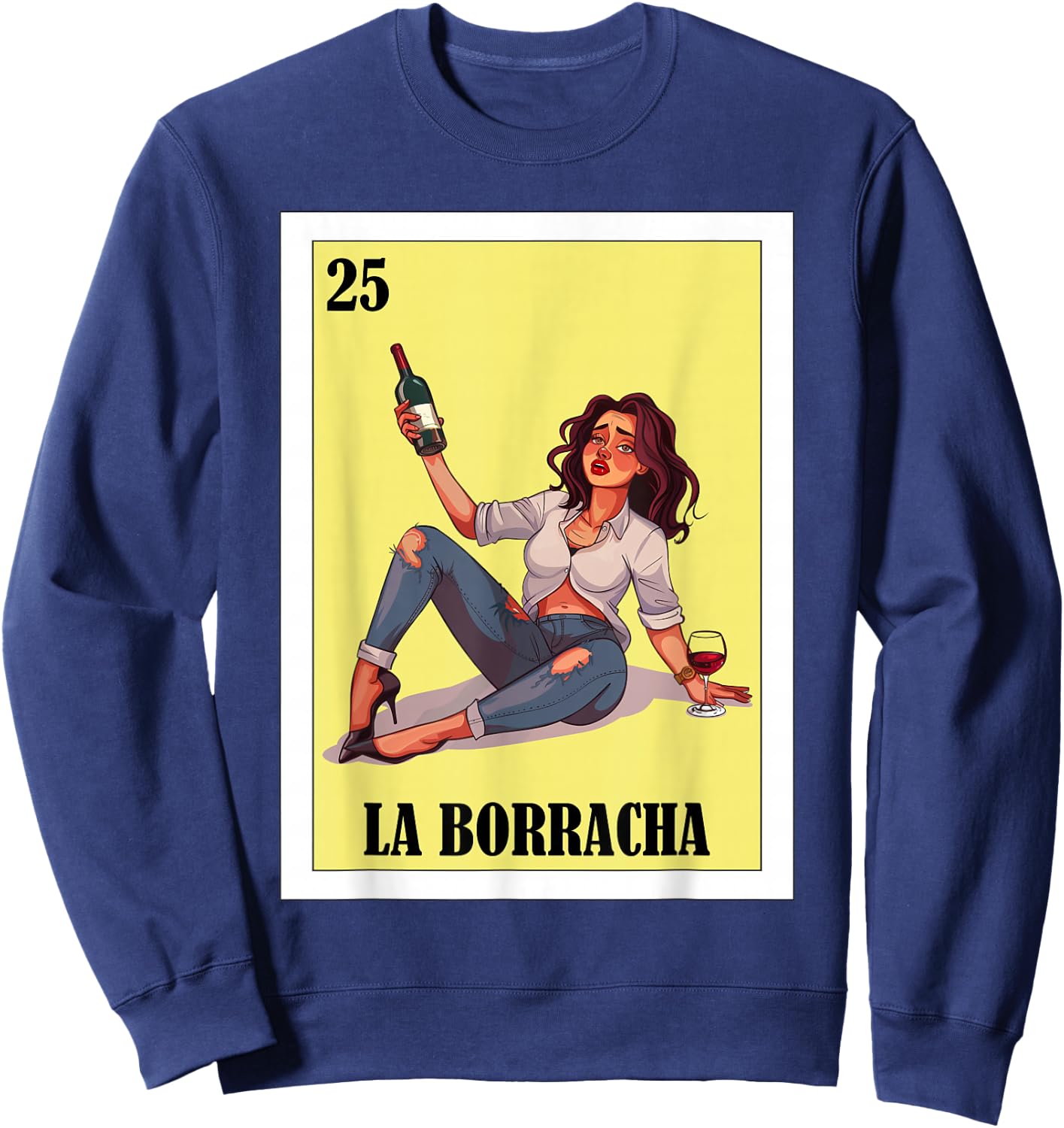 Funny Mexican Design for Parties - La Borracha Sweatshirt - Sweatshirt | Navy