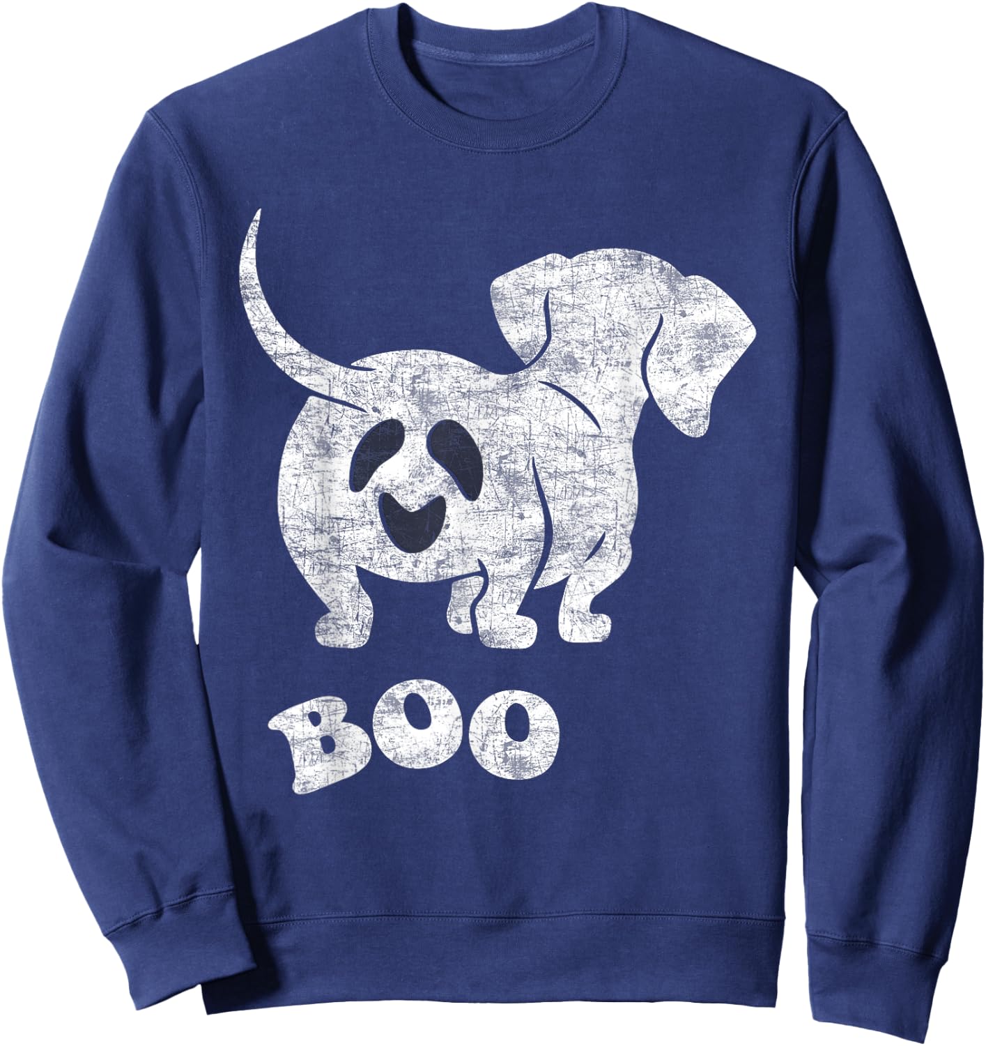 Boo Dachshund Spooky Dog Wiener Halloween Costume Sweatshirt - Sweatshirt | Navy