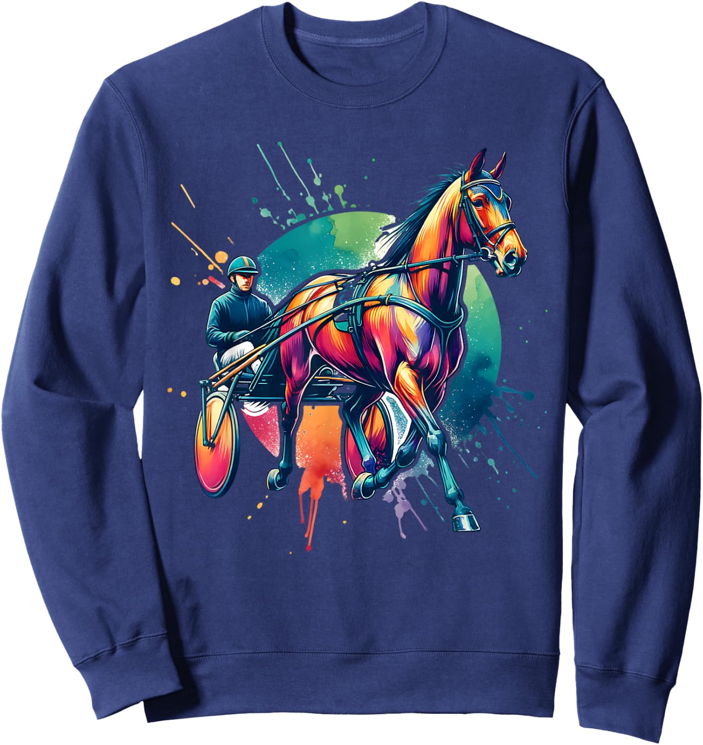 Harness Racehorse - Gift Race Horse Lover, Standardbred Sweatshirt - Sweatshirt | Navy