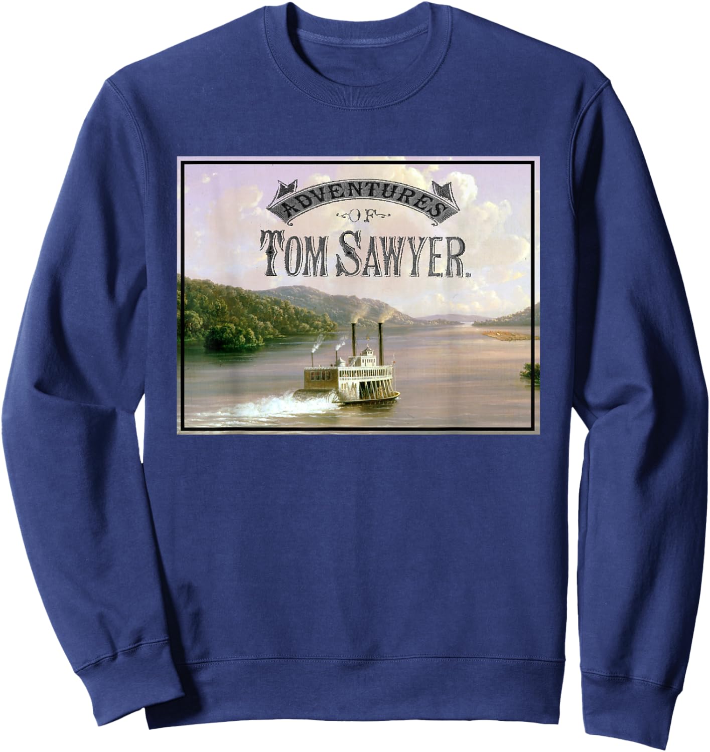 Tom Sawyer Adventures - Mississippi River Landscape Sweatshirt - Sweatshirt | Navy
