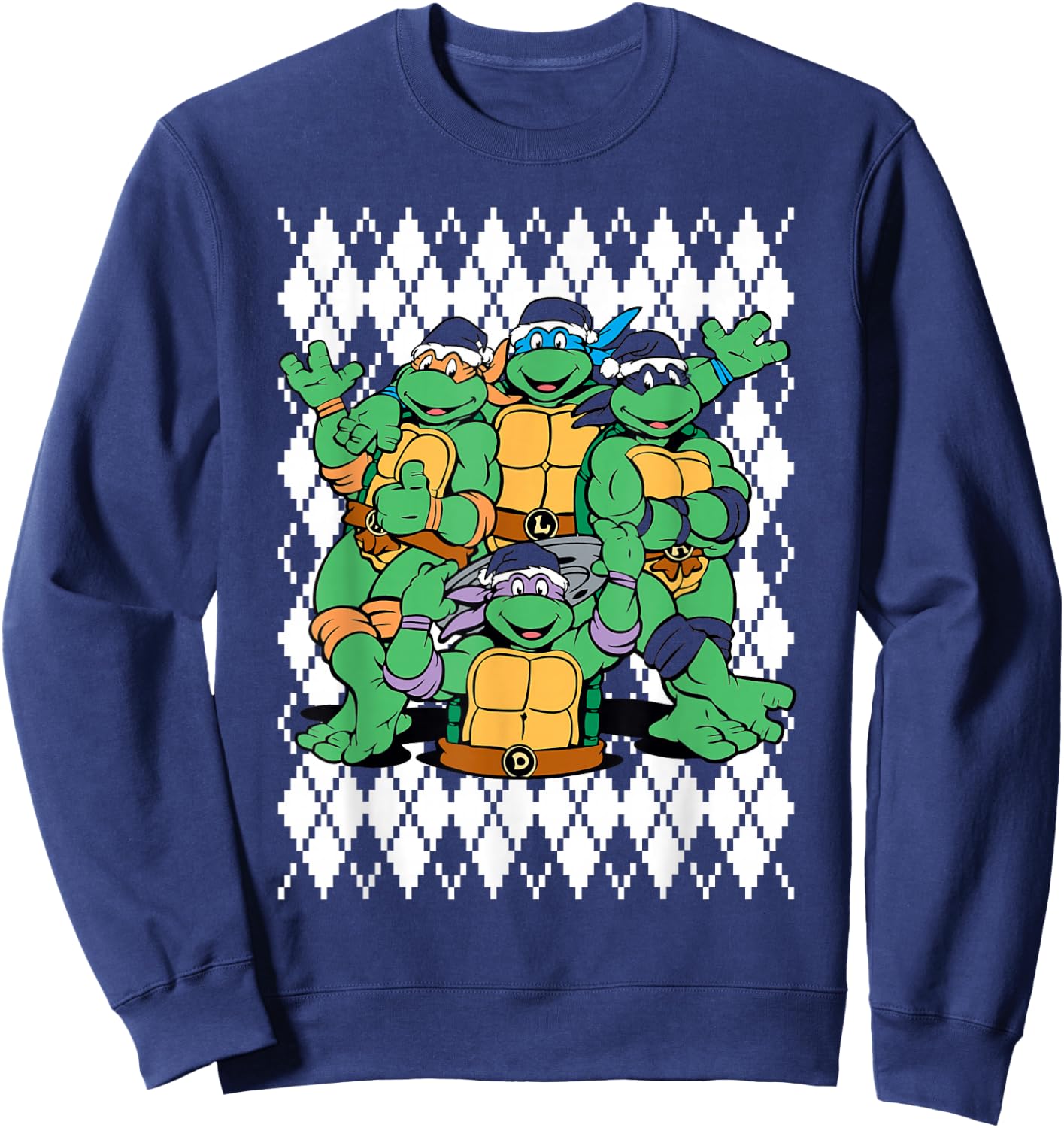 TMNT Ninja Turtles Ugly Christmas Sweater Sweatshirt - Sweatshirt | Navy