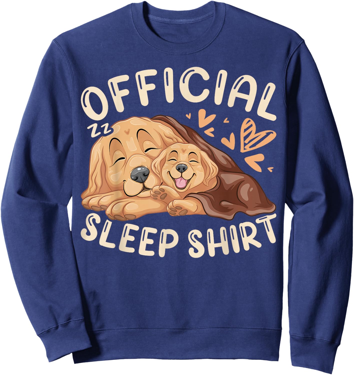 Official Sleep Shirt, Golden Retriever with Puppy Sweatshirt - Sweatshirt | Navy