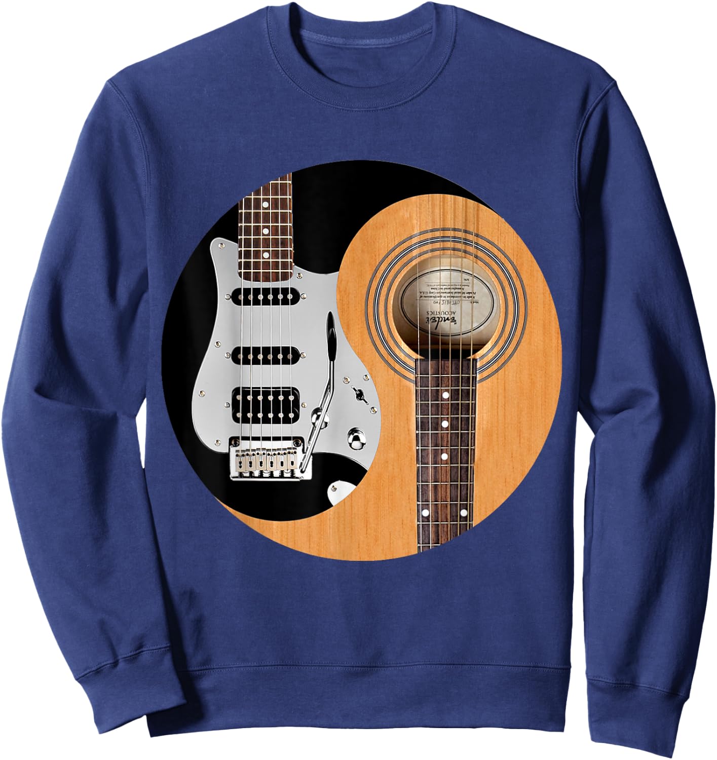 Guitar Yin Yang Acoustic And Electric Guitars Sweatshirt - Sweatshirt | Navy