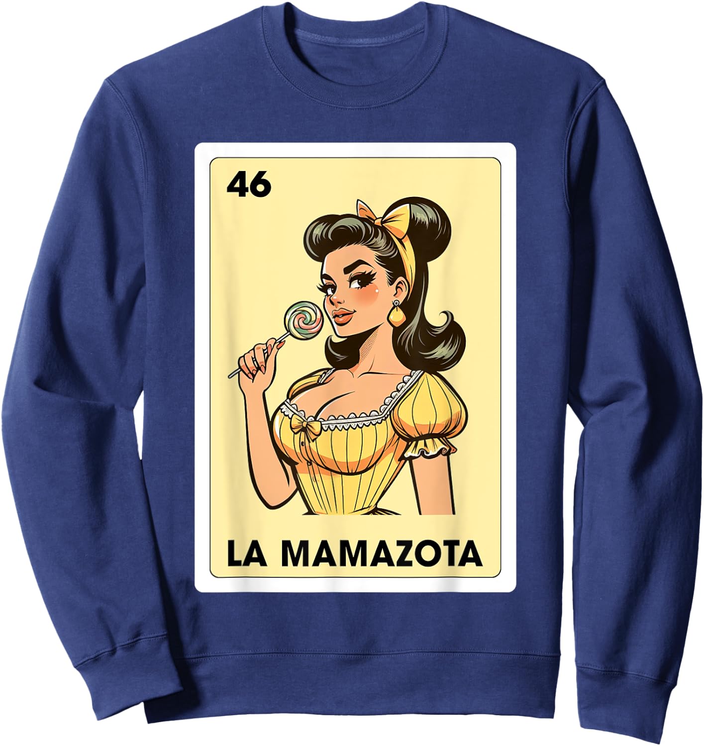 Mexicana Latina Mom Life La Mamazota Mexican Bingo Card Sweatshirt - Sweatshirt | Navy