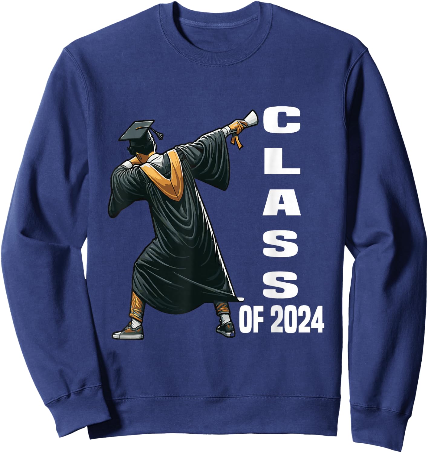 Dabbing Graduation Class Of 2024 Men Funny Graduation Sweatshirt - Sweatshirt | Navy
