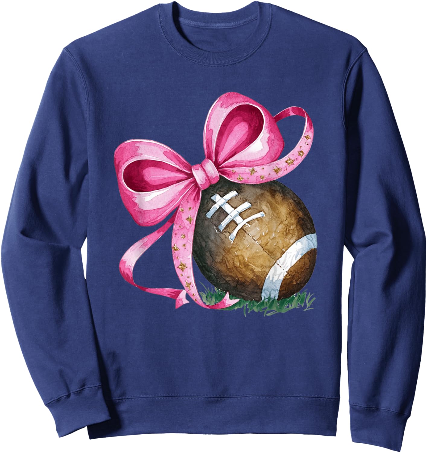 Football Mom Coquette Bow Game Day Women Girls Kids Football Sweatshirt - Sweatshirt | Navy