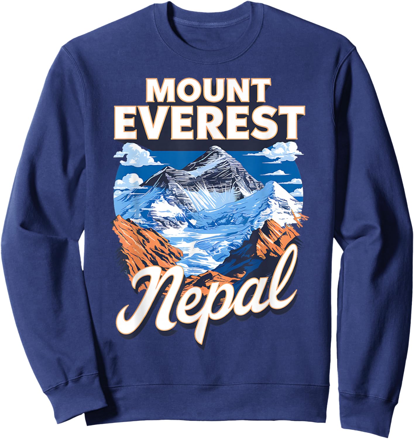 Scenic View of Mount Everest Nepal Sweatshirt - Sweatshirt | Navy