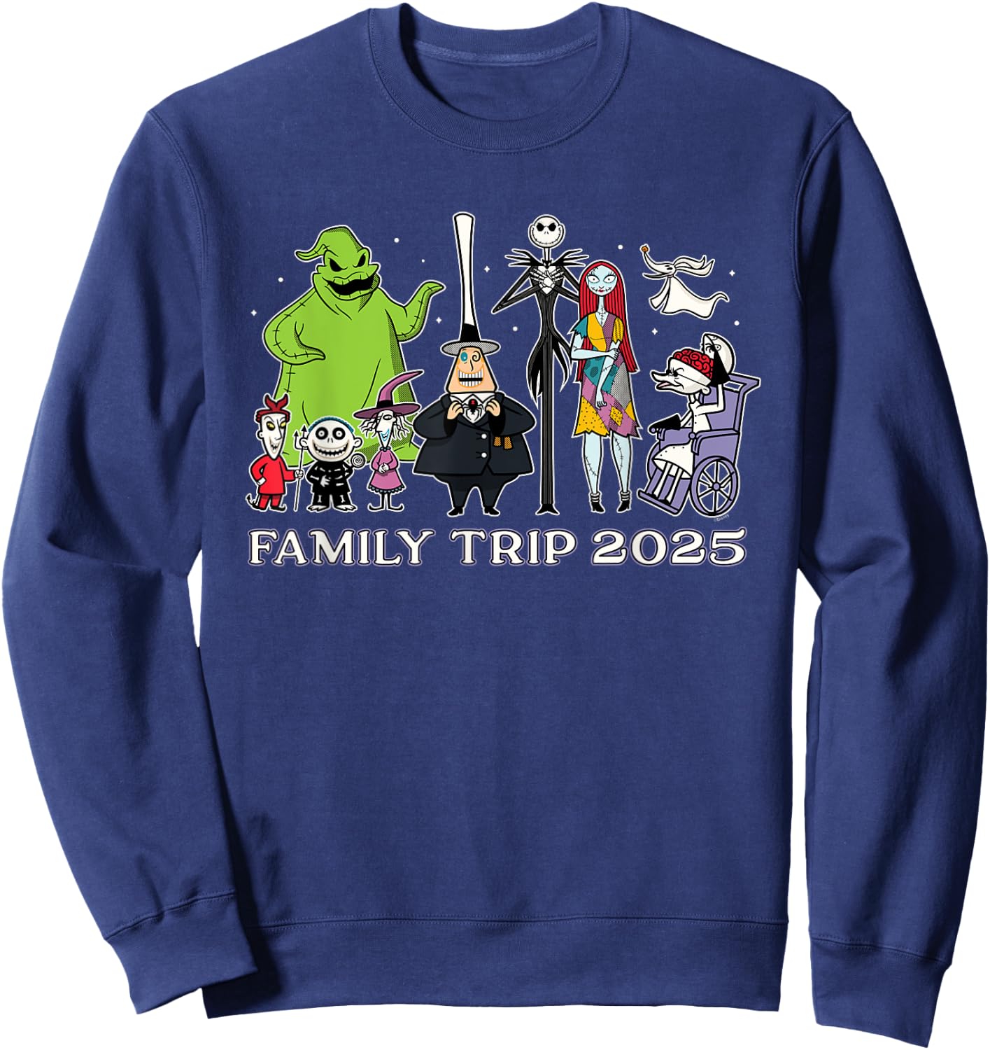Disney The Nightmare Before Christmas Stars Family Trip 2025 Sweatshirt - Sweatshirt | Navy