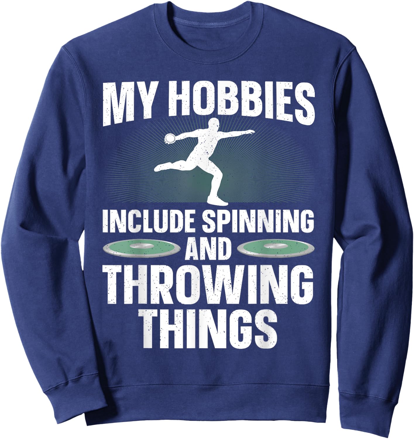 Discus Throwing Art Women Athletics Discus Thrower Sweatshirt - Sweatshirt | Navy